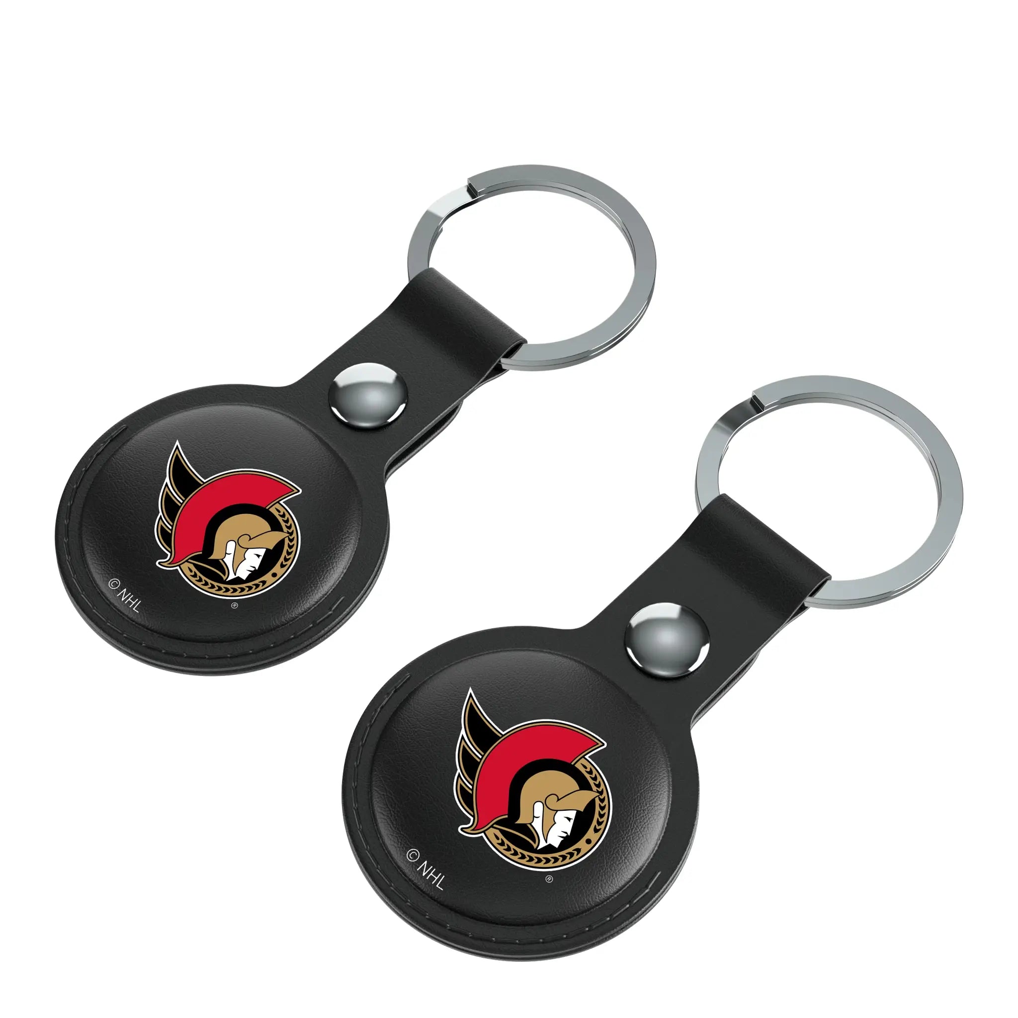 Ottawa Senators Insignia AirTag Black Airtag Holder 2-Pack - Isometric View