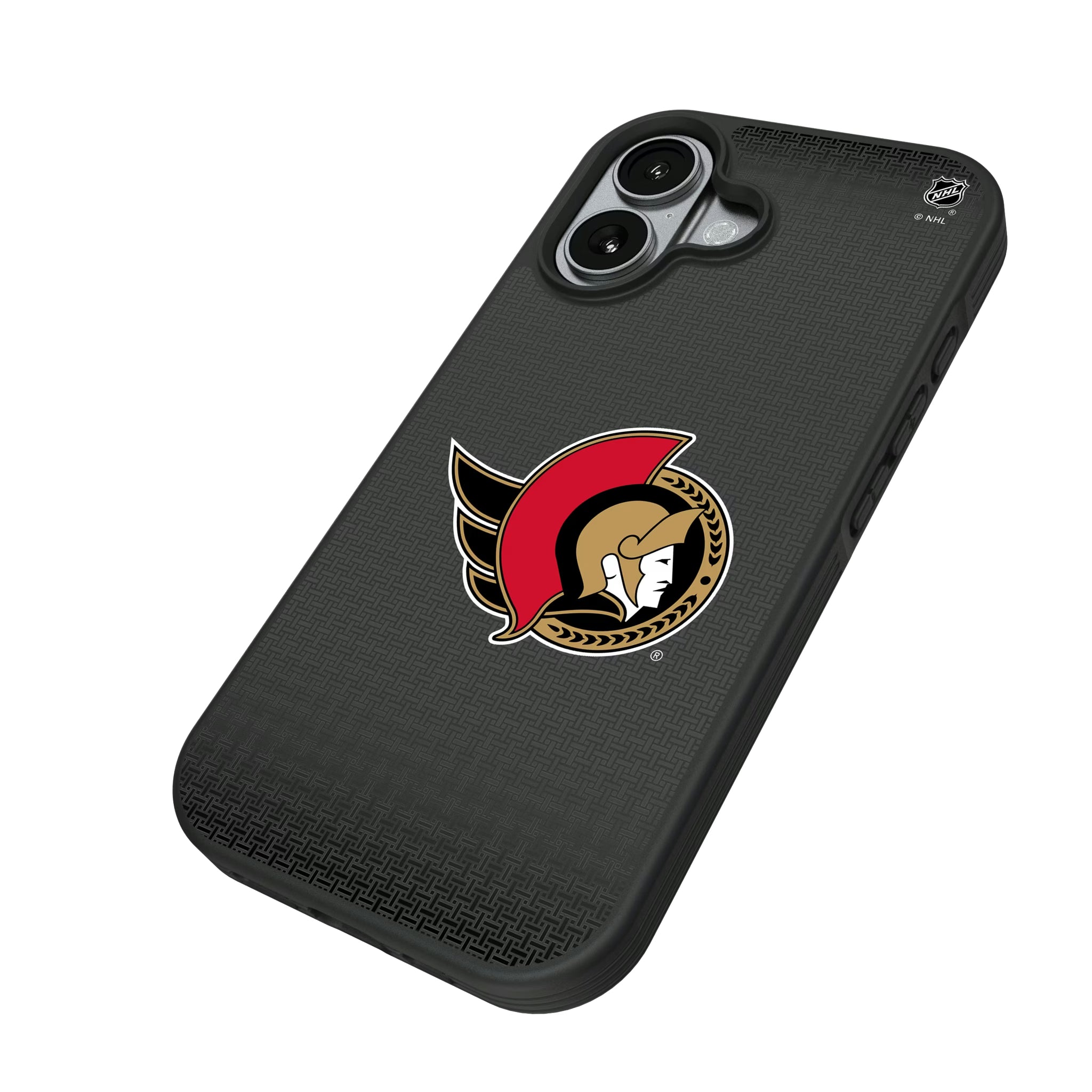 Ottawa Senators Linen iPhone Bump Phone Case for Apple iPhone - Isometric View#Device_iPhone 17