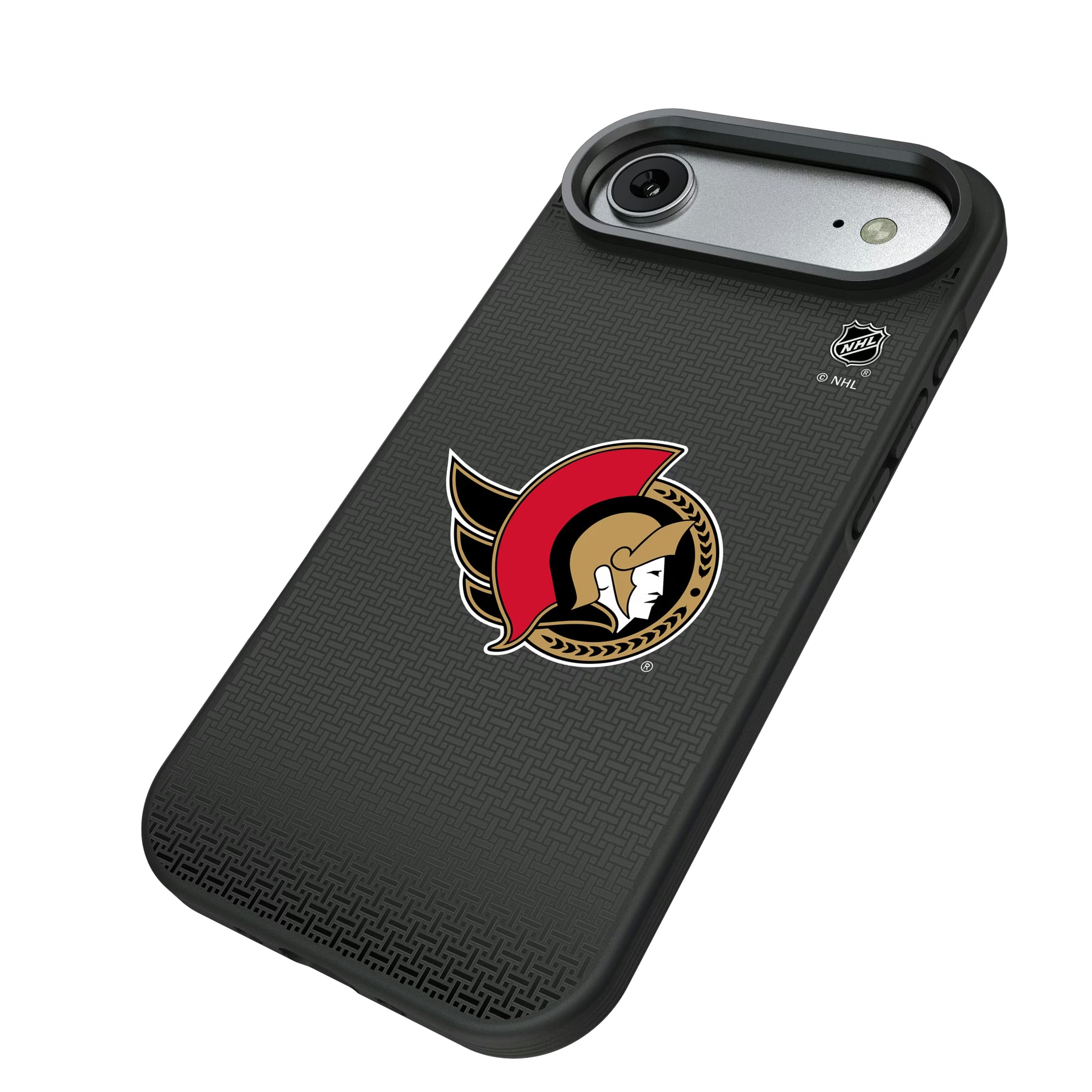 Ottawa Senators Linen iPhone Bump Phone Case for Apple iPhone - Isometric View#Device_iPhone Air