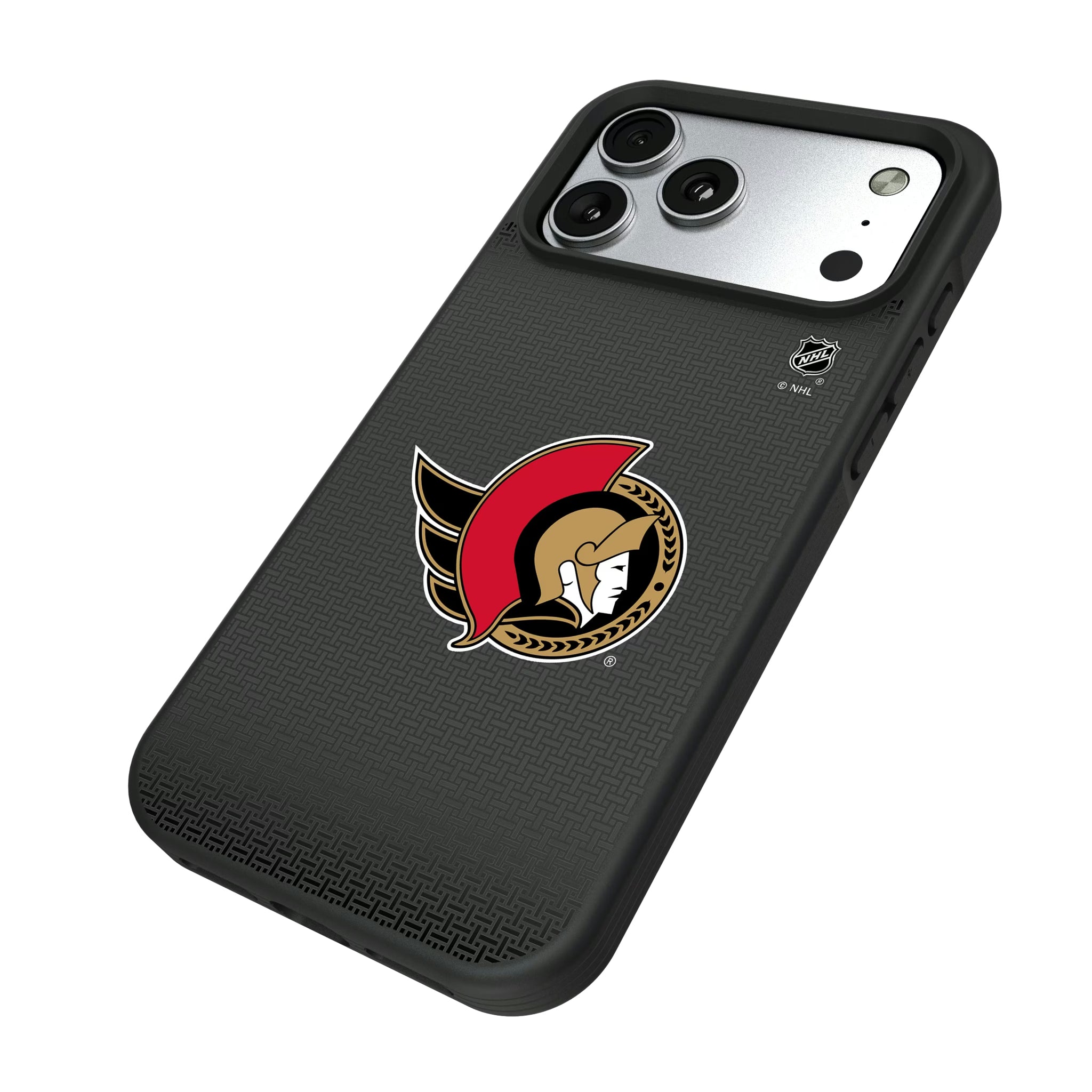 Ottawa Senators Linen iPhone Bump Phone Case for Apple iPhone - Isometric View#Device_iPhone 17 Pro Max