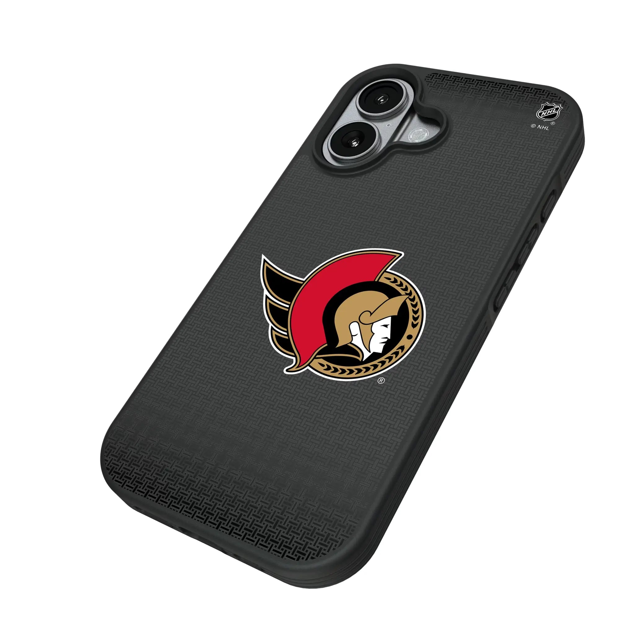 Ottawa Senators Linen iPhone Bump Phone Case for Apple iPhone - Isometric View#Device_iPhone 17