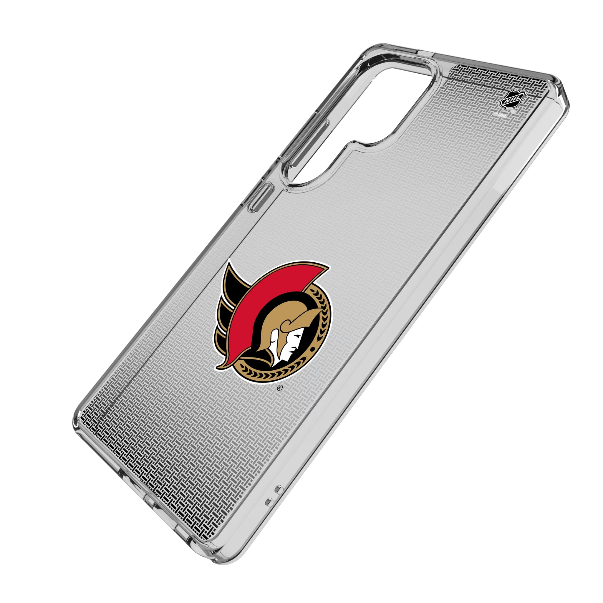 Ottawa Senators Linen Galaxy Clear Phone Case for Samsung Galaxy - Isometric View