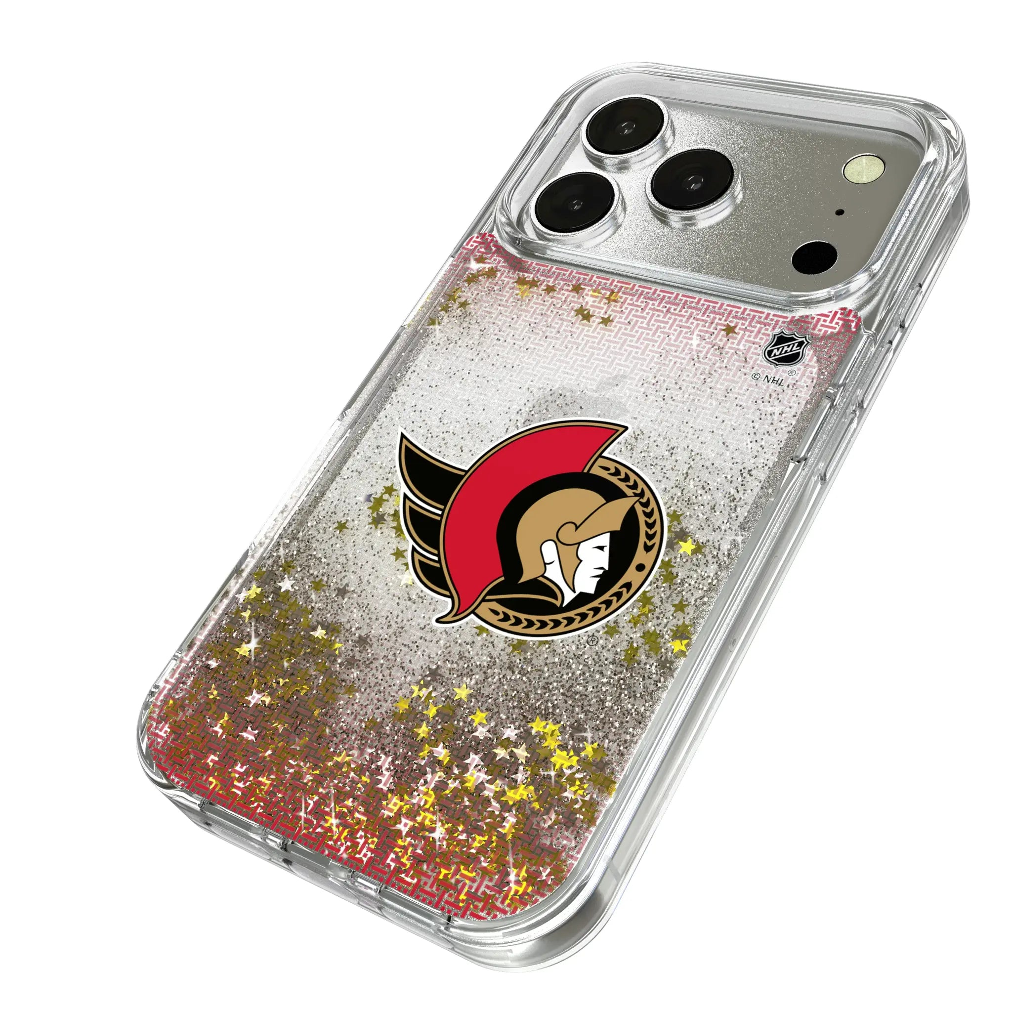 Ottawa Senators Linen iPhone Glitter Phone Case for Apple iPhone - Isometric View