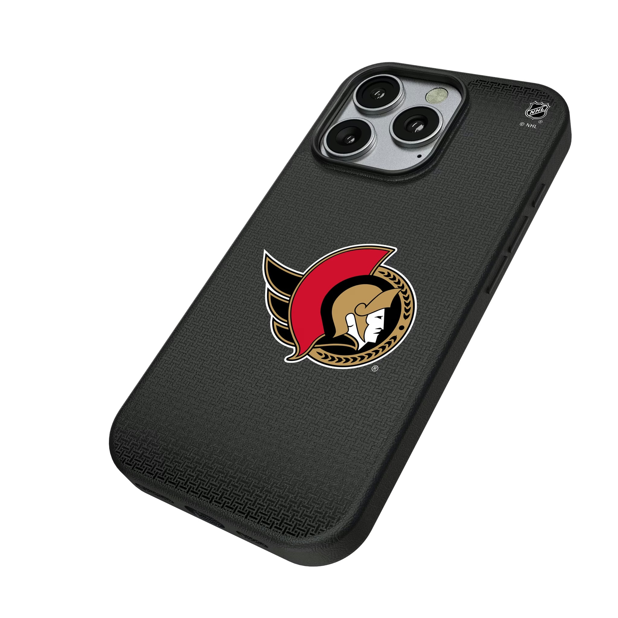 Ottawa Senators Linen iPhone MagSafe Compatible Phone Case for Apple iPhone - Isometric View
