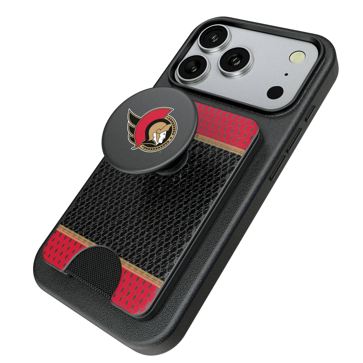 Ottawa Senators Mesh Popsockets Wallet Magnetic - Isometric View