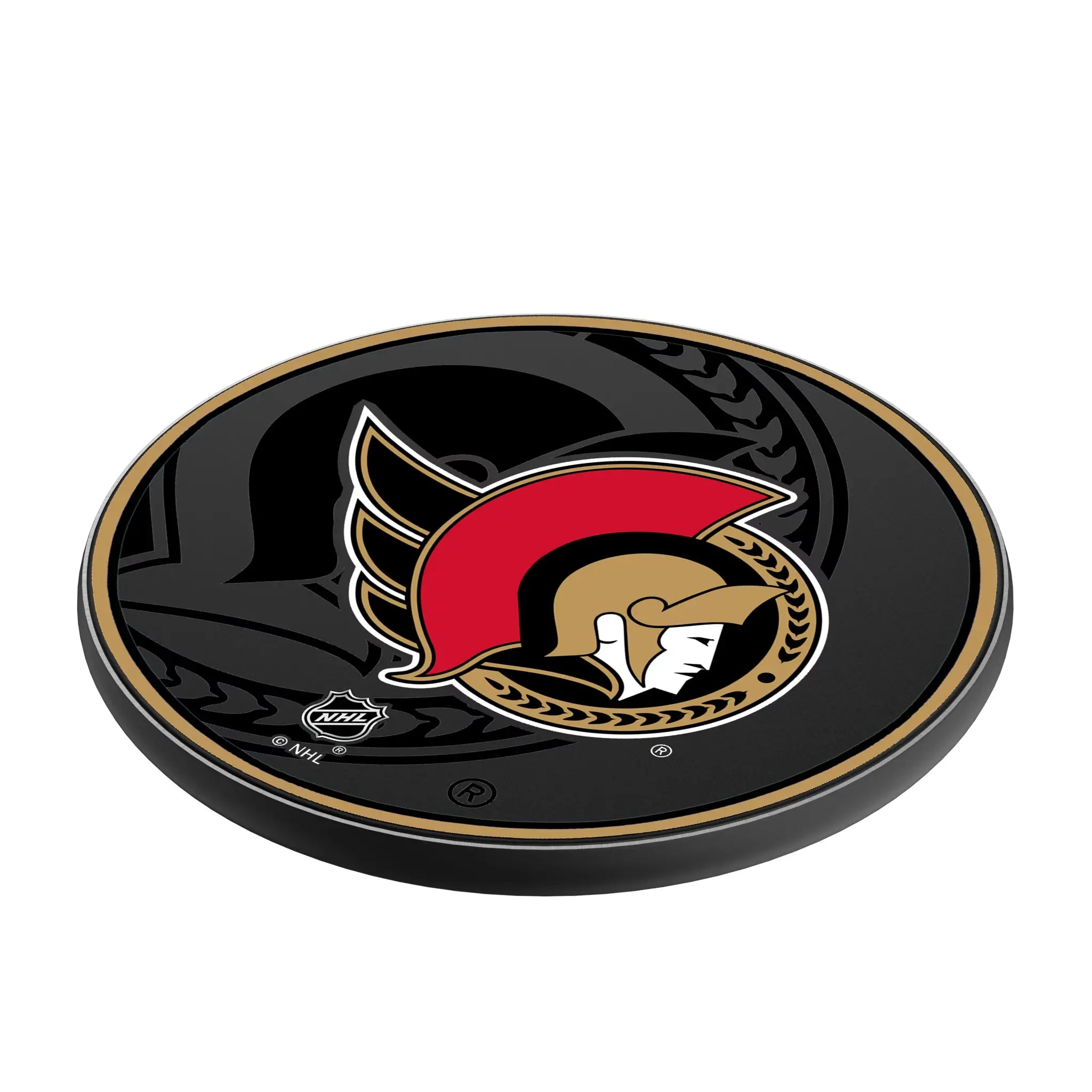 Ottawa Senators Monocolor Tilt 15-Watt Wireless Charger - Isometric View
