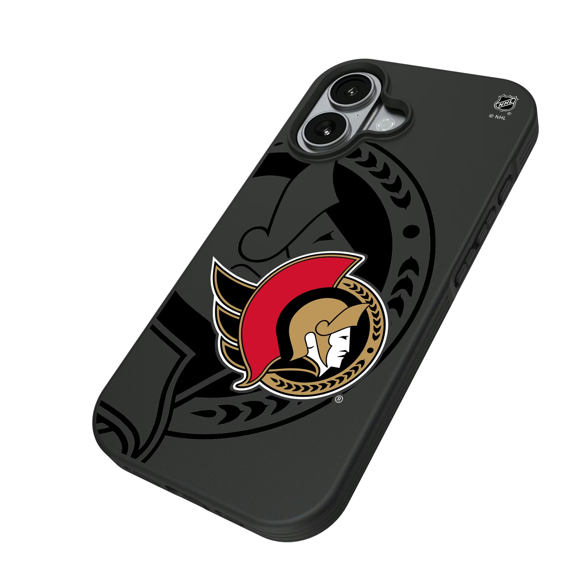 Ottawa Senators Monocolor Tilt iPhone Bump Phone Case for Apple iPhone - Isometric View#Device_iPhone 17