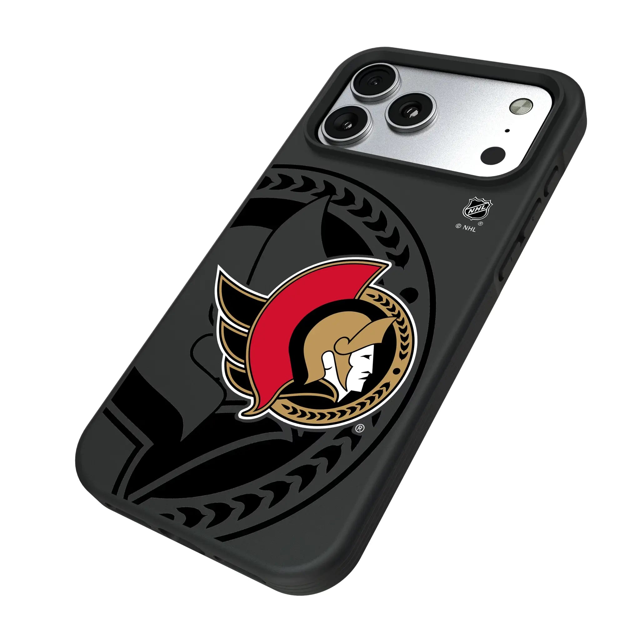 Ottawa Senators Monocolor Tilt iPhone Bump Phone Case for Apple iPhone - Isometric View#Device_iPhone 17 Pro Max