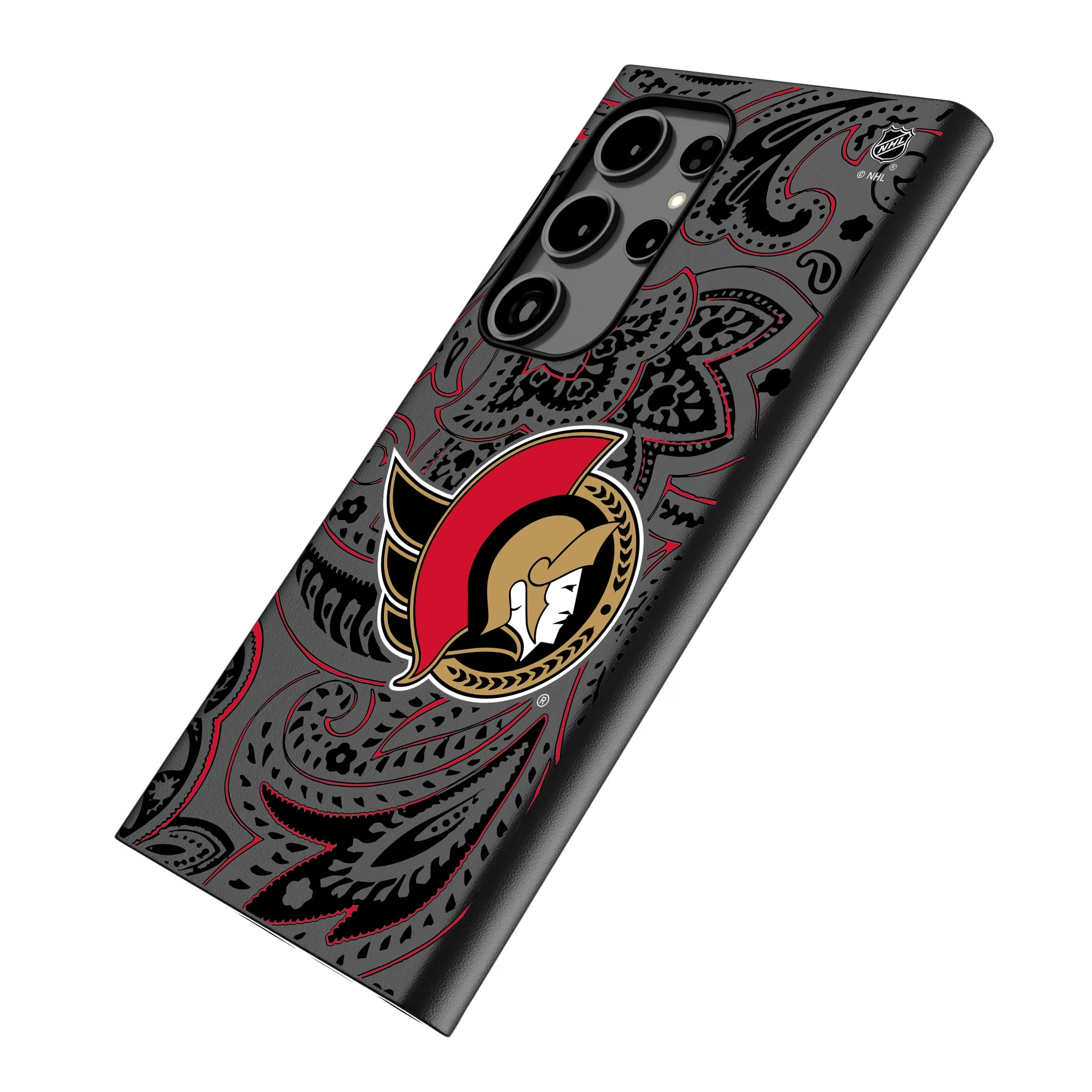 Ottawa Senators Paisley Galaxy MagSafe Compatible Phone Case for Samsung Galaxy - Isometric View