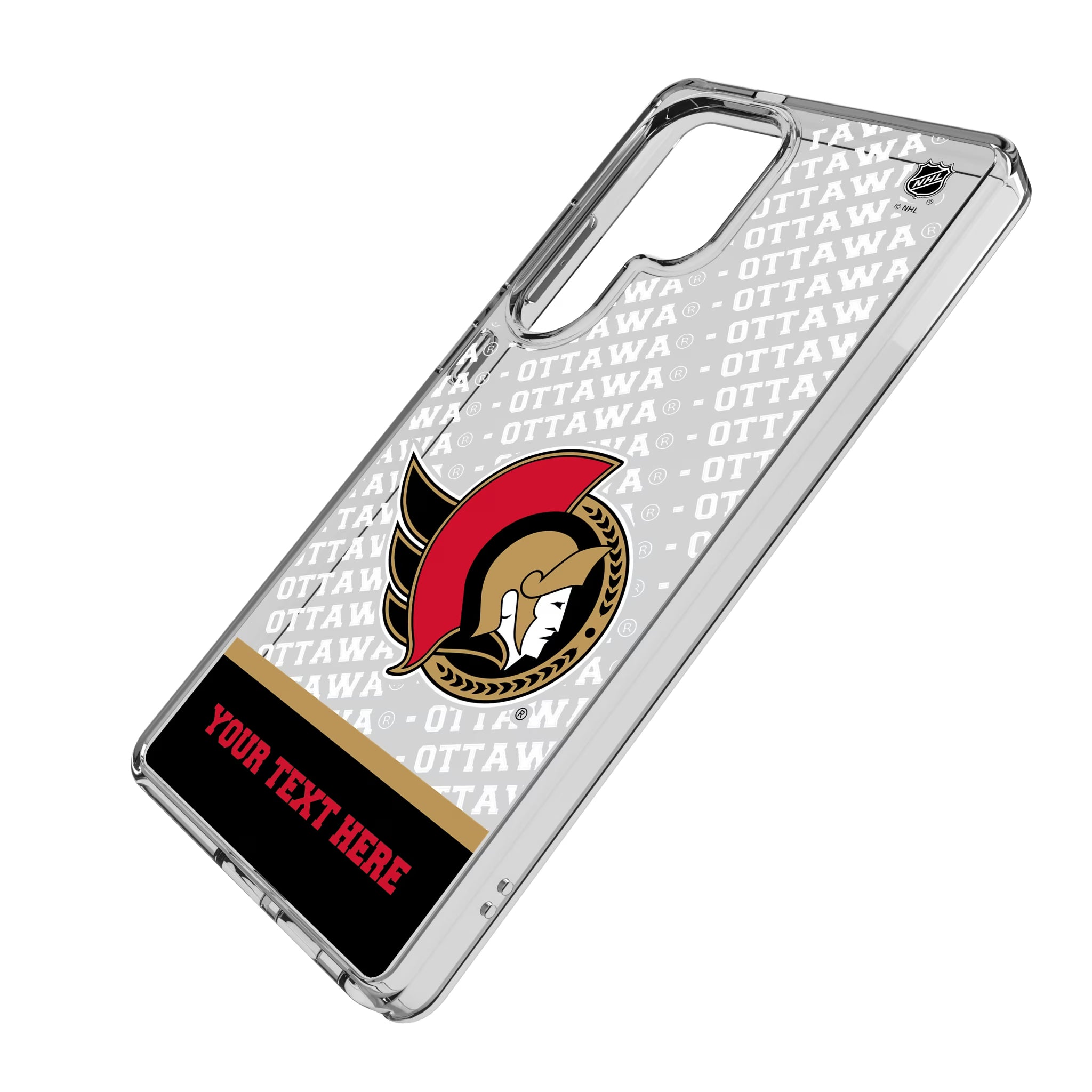 Ottawa Senators Personalized EndZone Plus Galaxy Clear Phone Case for Samsung Galaxy - Isometric View