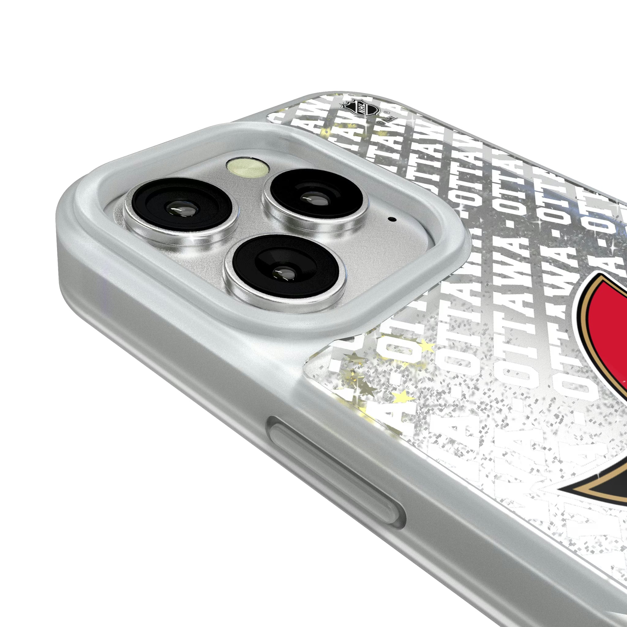 Ottawa Senators Personalized EndZone Plus iPhone Glitter Phone Case for Apple iPhone - Detail#Device_iPhone 16 Pro