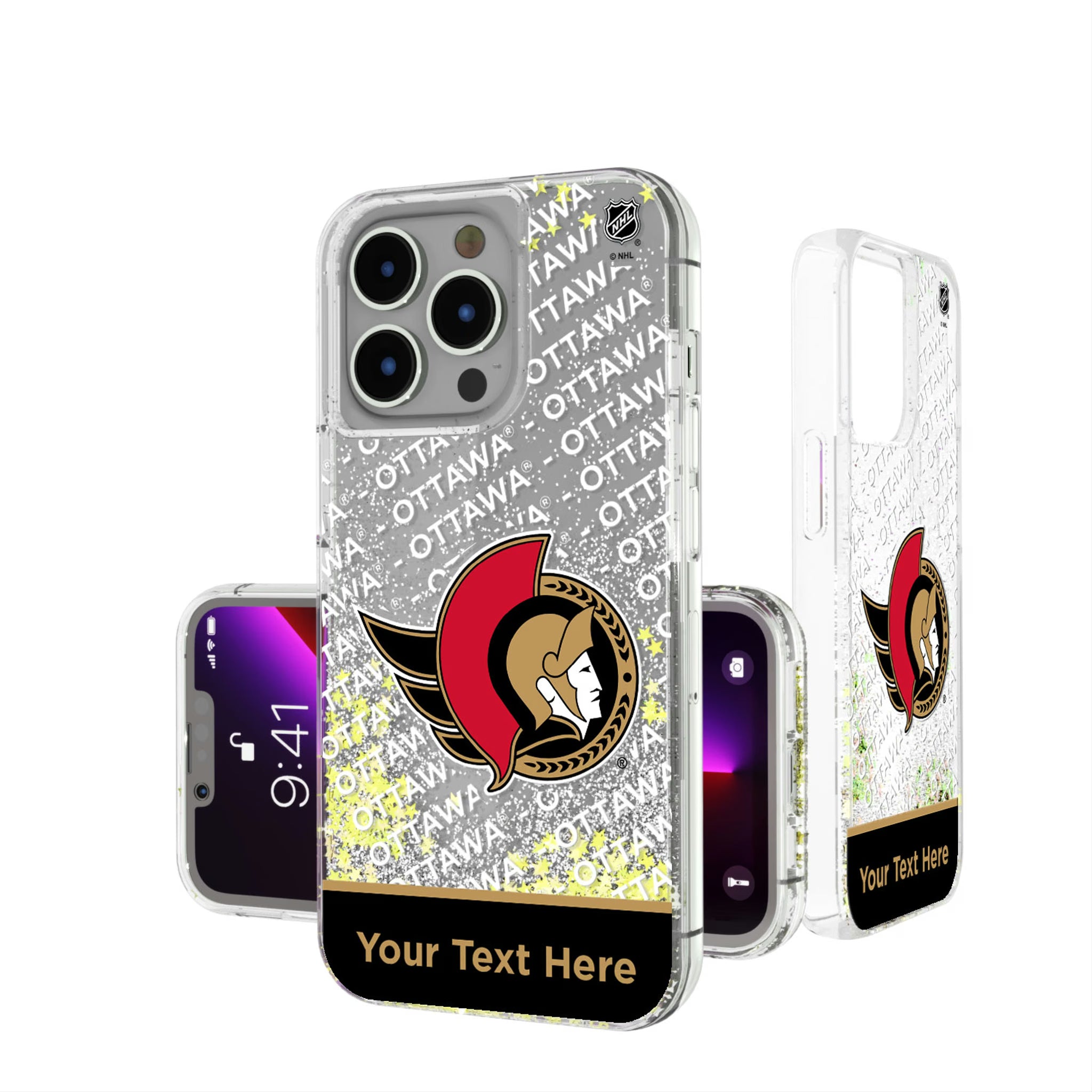 Ottawa Senators Personalized EndZone Plus iPhone Glitter Phone Case for Apple iPhone
