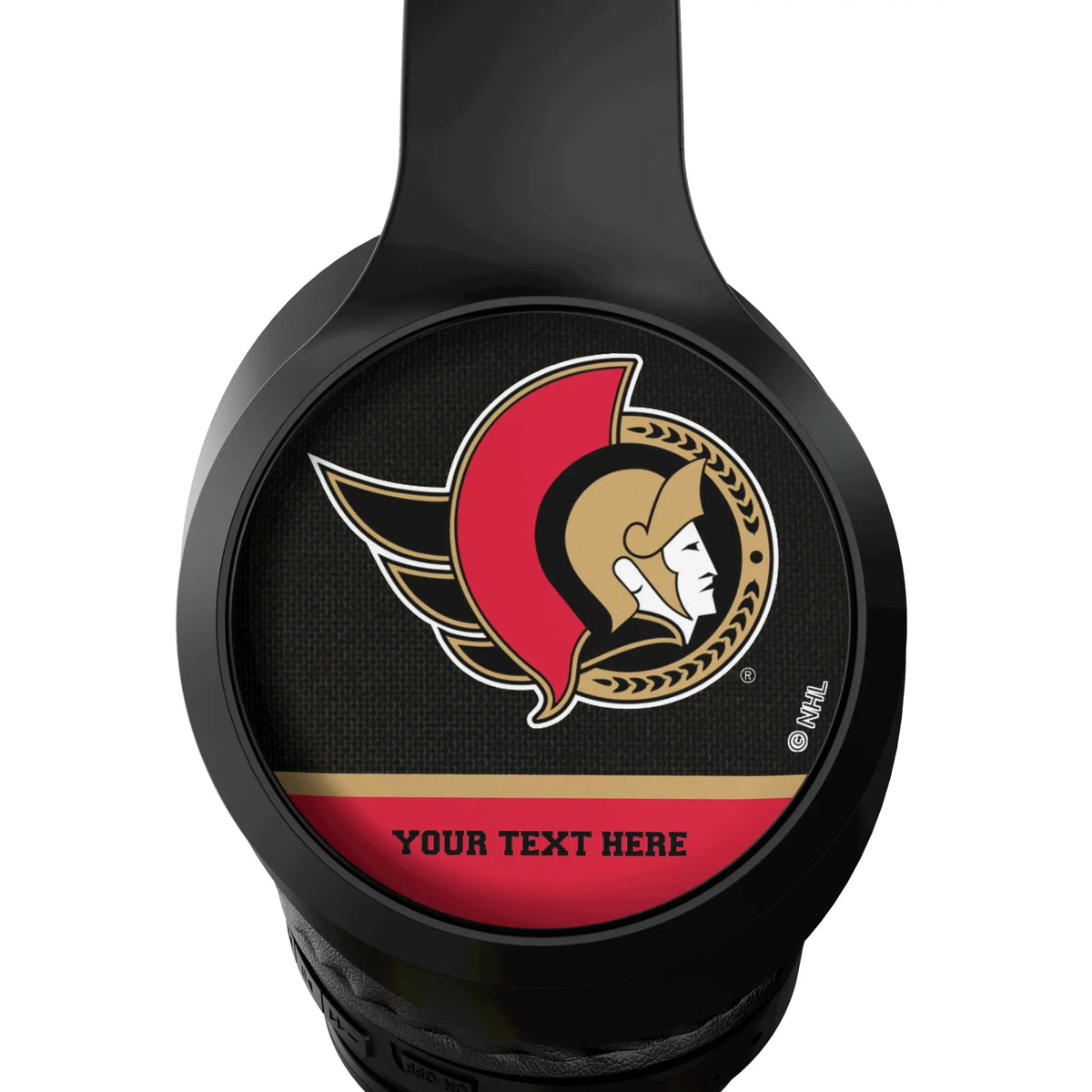 Ottawa Senators Personalized Endzone Solid Wireless Over-Ear Headphones With Case - Detail
