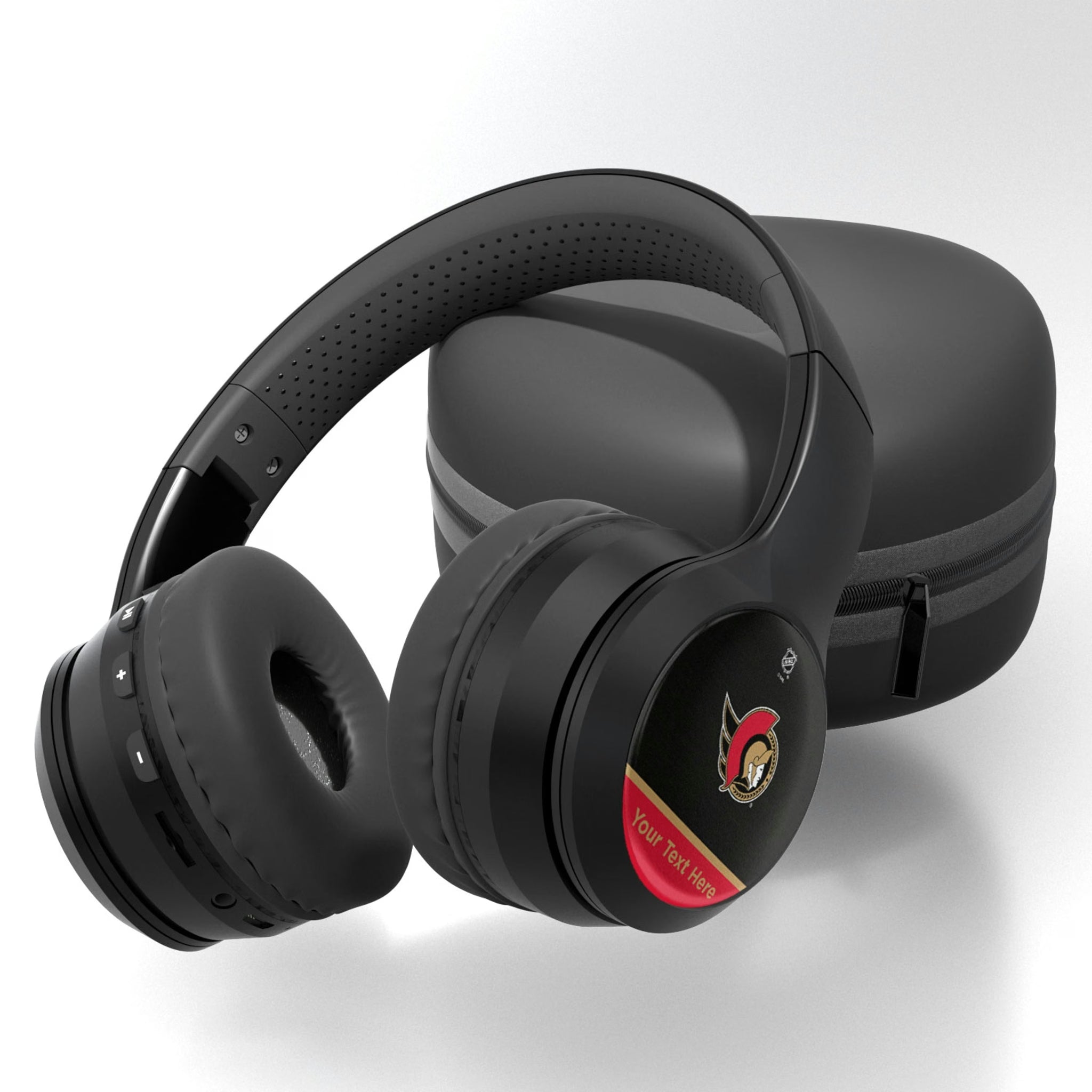 Ottawa Senators Personalized Endzone Solid Wireless Over-Ear BT Headphones With Case