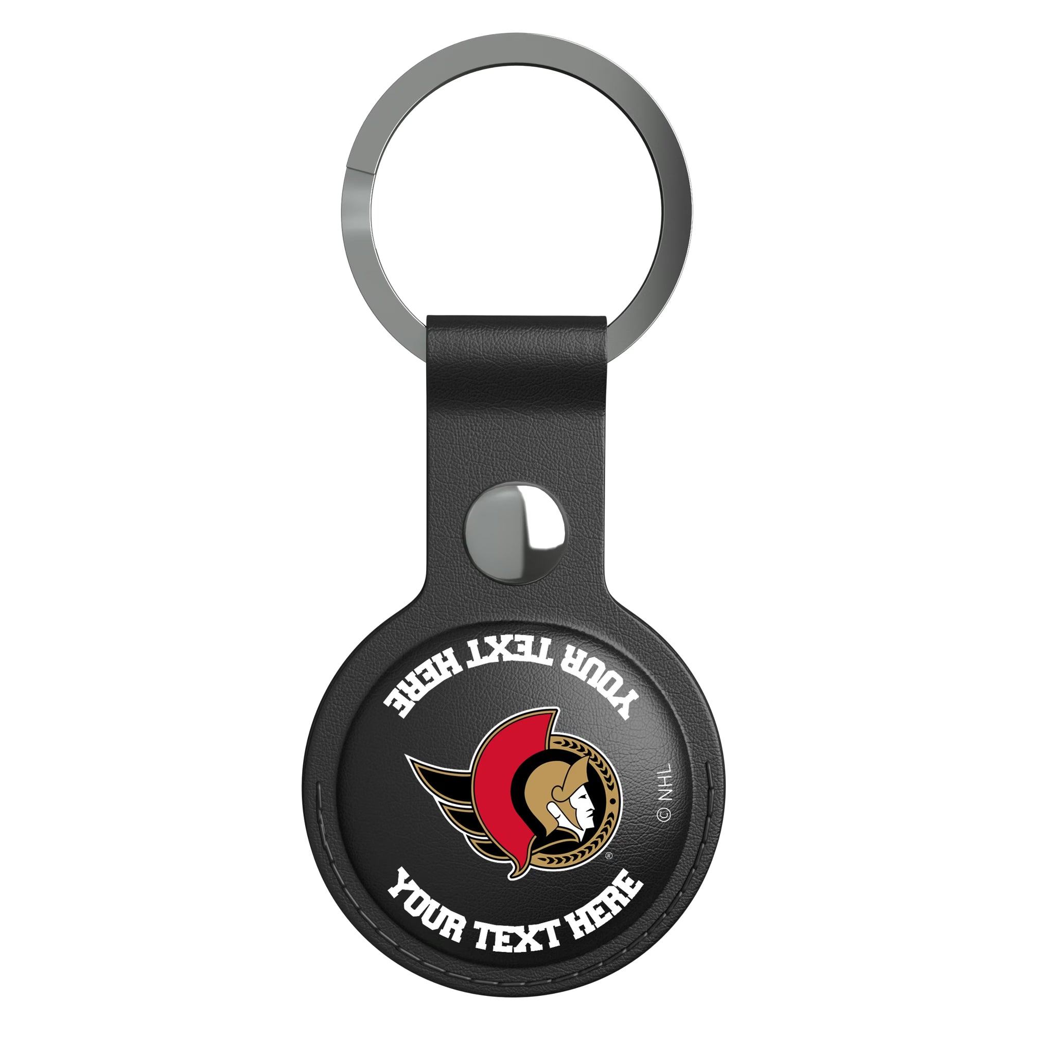 Ottawa Senators Personalized Insignia AirTag Black Airtag Holder
