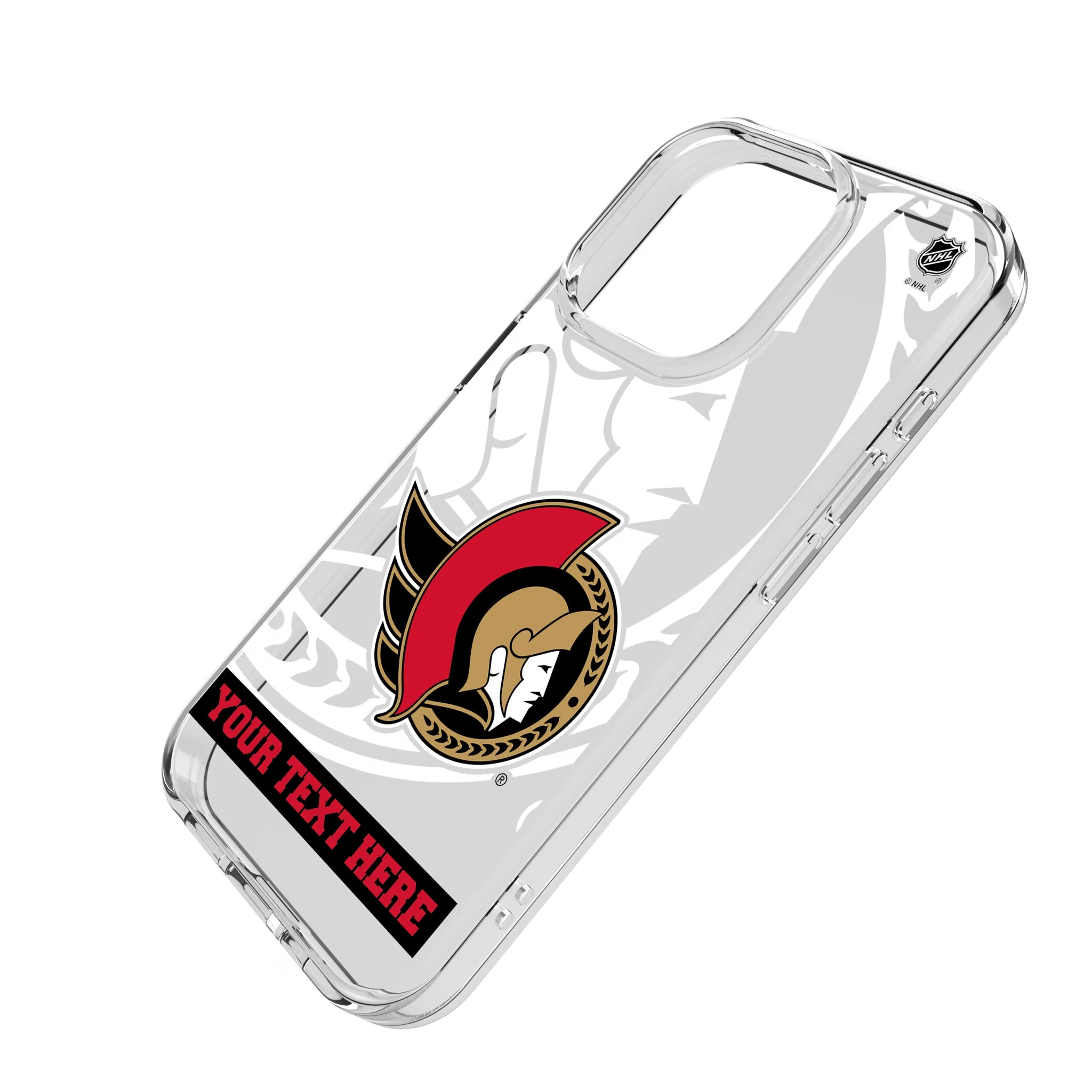 Ottawa Senators Personalized Tilt iPhone Clear Phone Case for Apple iPhone - Isometric View