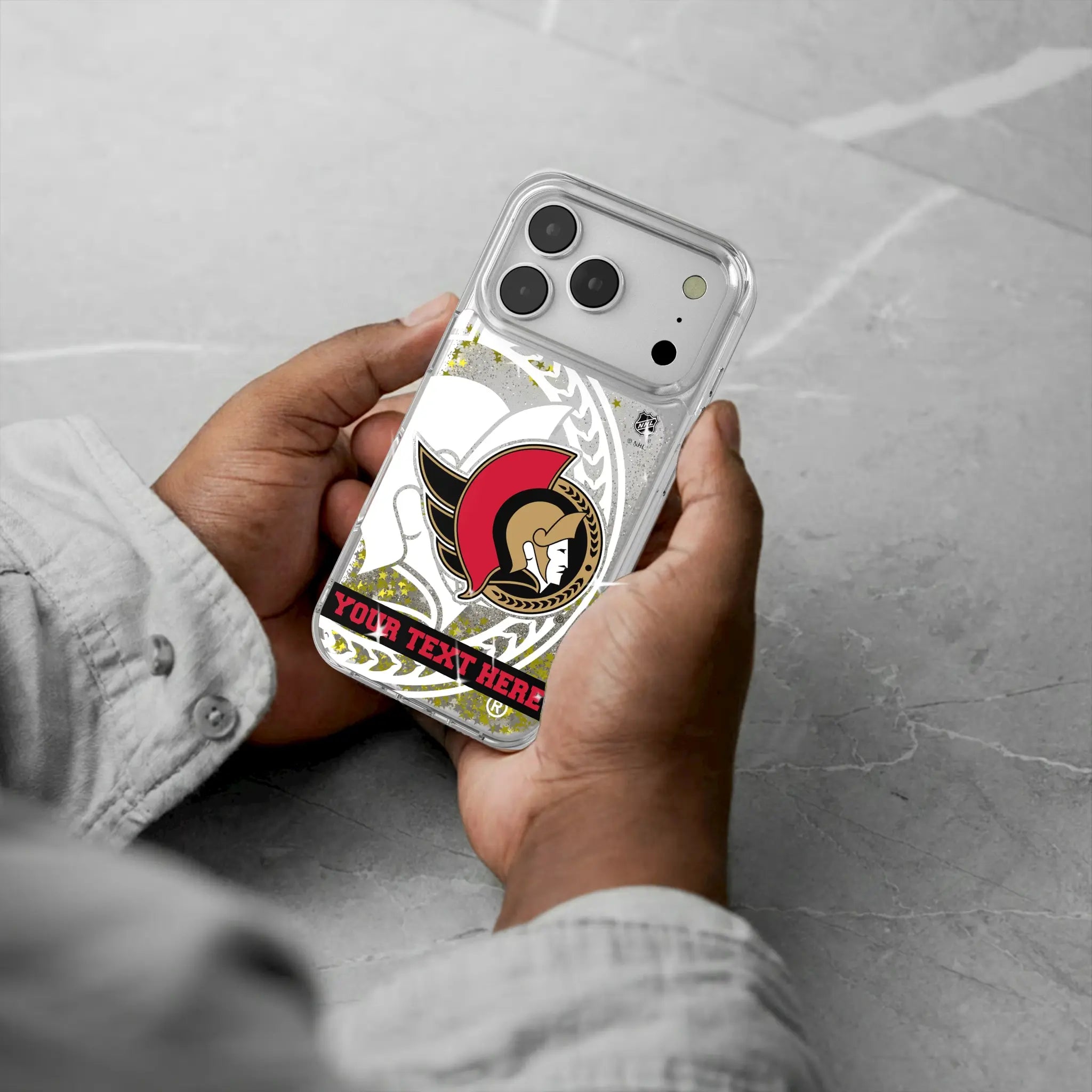Ottawa Senators Personalized Tilt iPhone Glitter Phone Case for Apple iPhone - Lifestyle#Device_iPhone 17 Pro