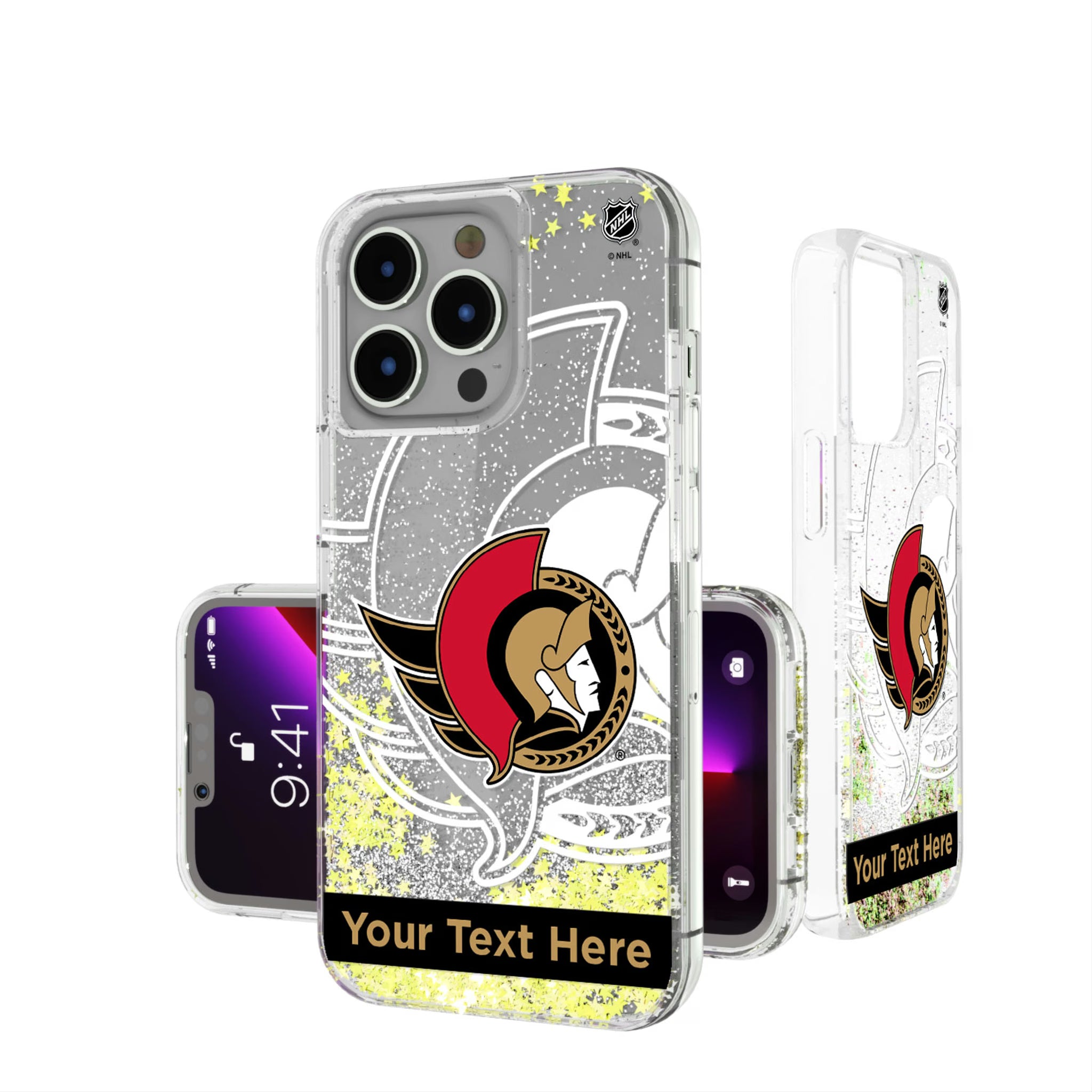 Ottawa Senators Personalized Tilt iPhone Glitter Phone Case for Apple iPhone