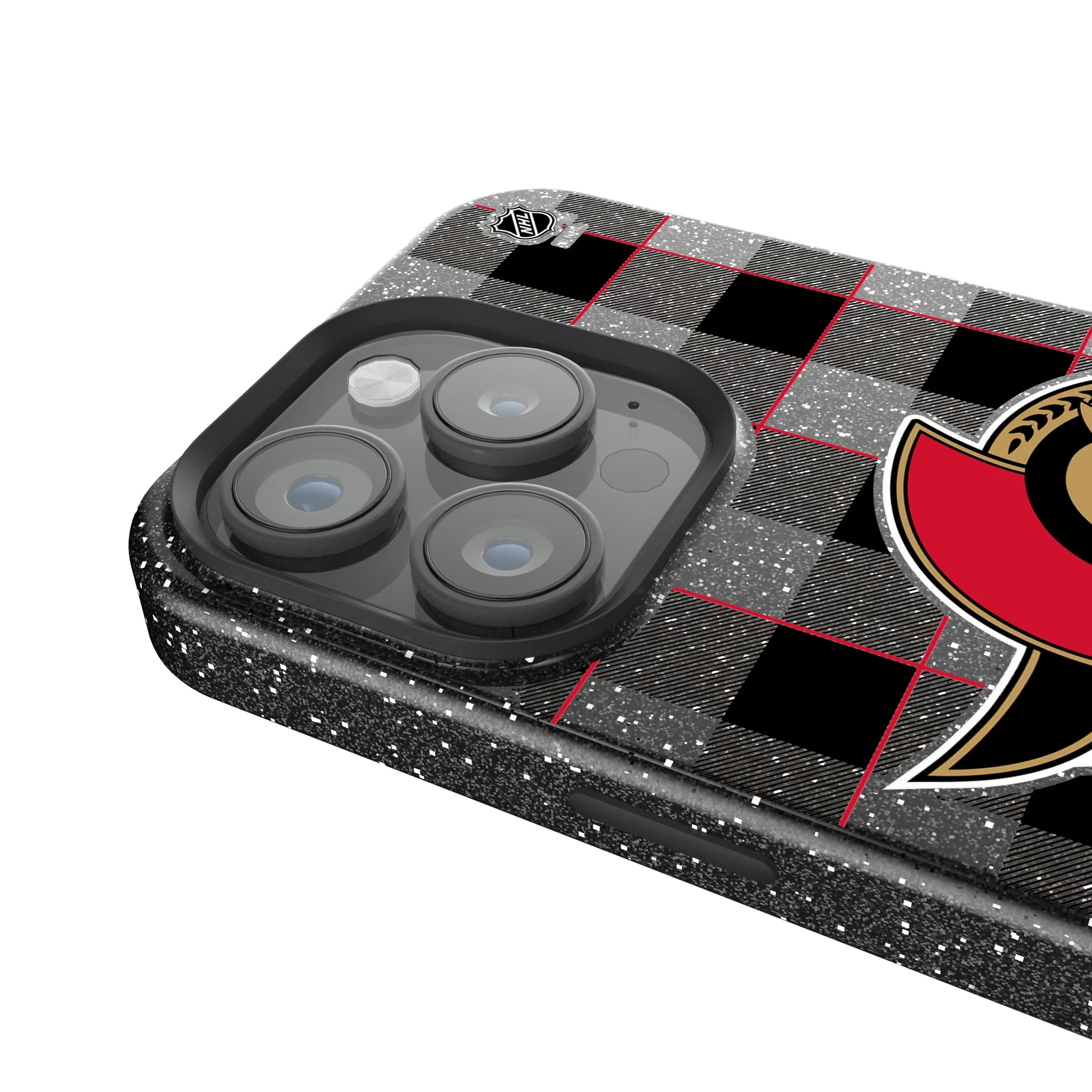 Ottawa Senators Plaid iPhone Bling Phone Case for Apple iPhone - Detail
