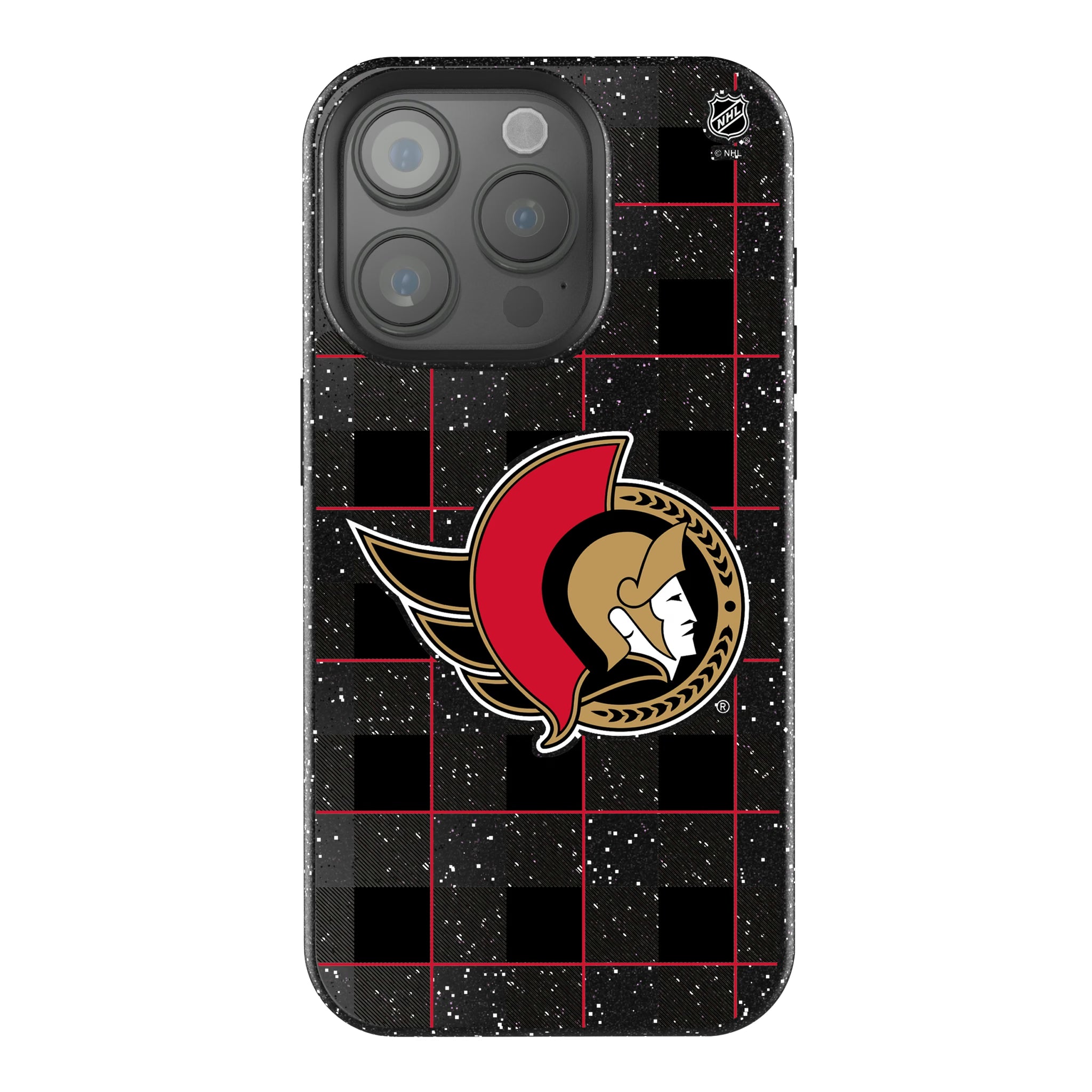 Ottawa Senators Plaid iPhone Bling Phone Case for Apple iPhone