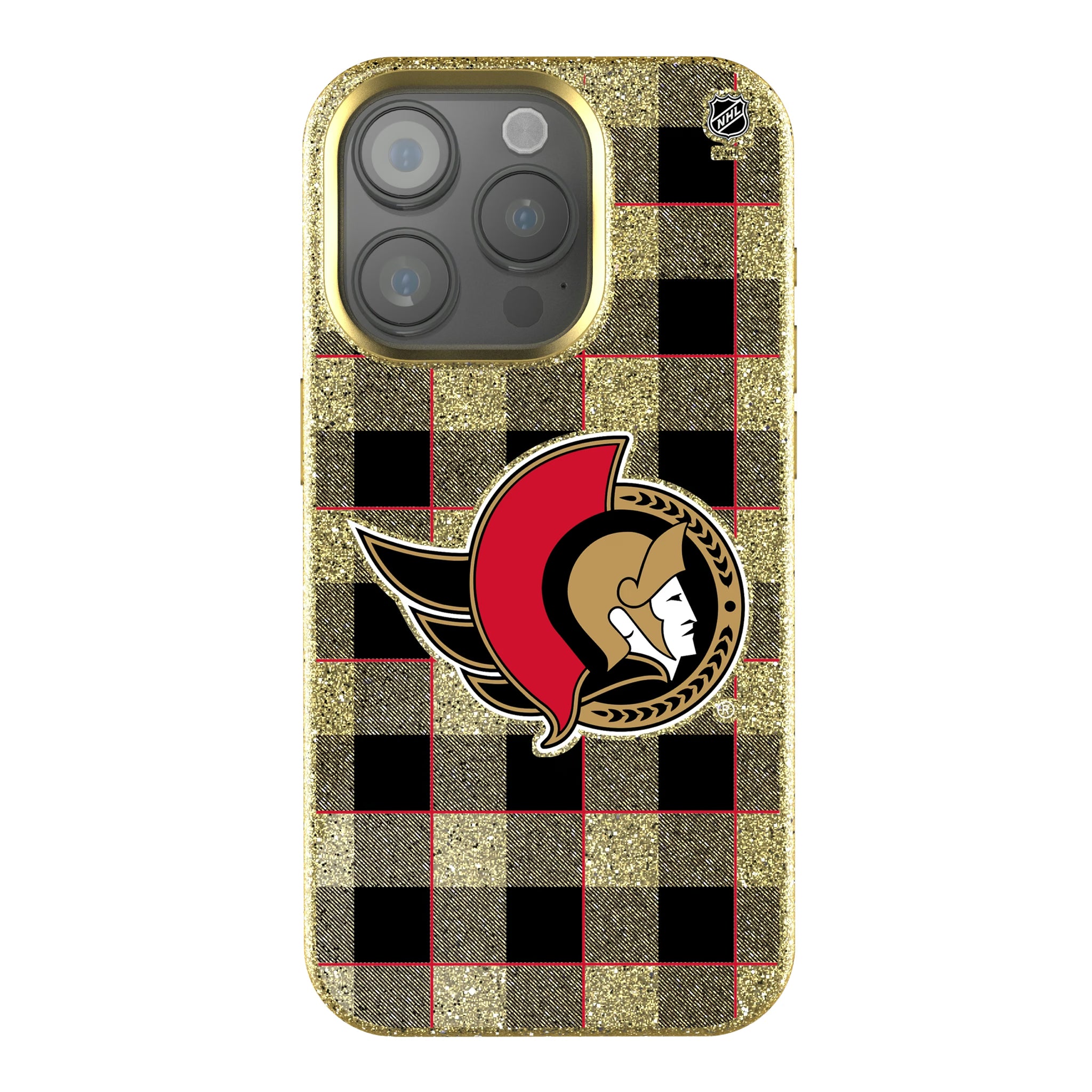 Ottawa Senators Plaid iPhone Bling Phone Case for Apple iPhone
