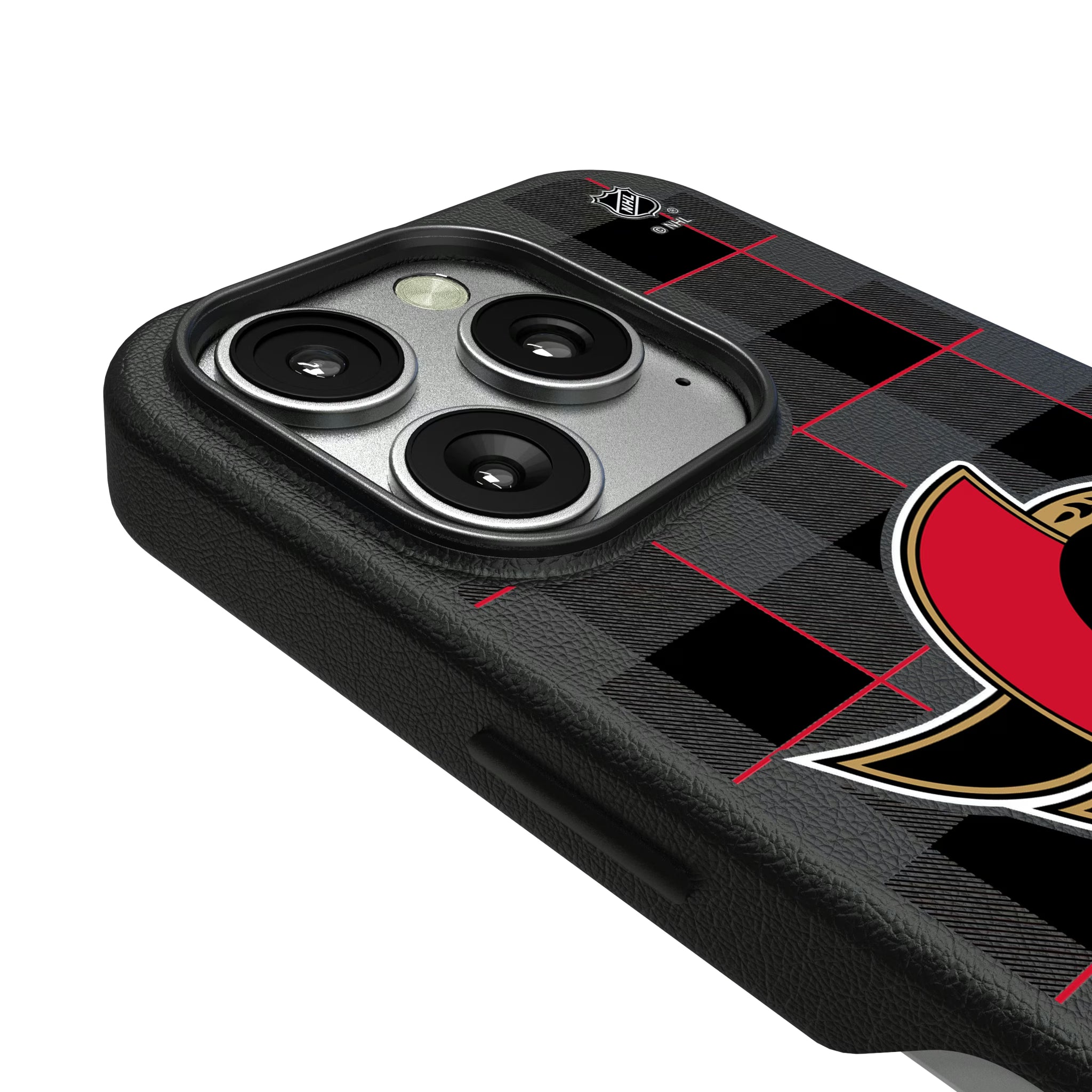 Ottawa Senators Plaid iPhone MagSafe Compatible Phone Case for Apple iPhone - Detail