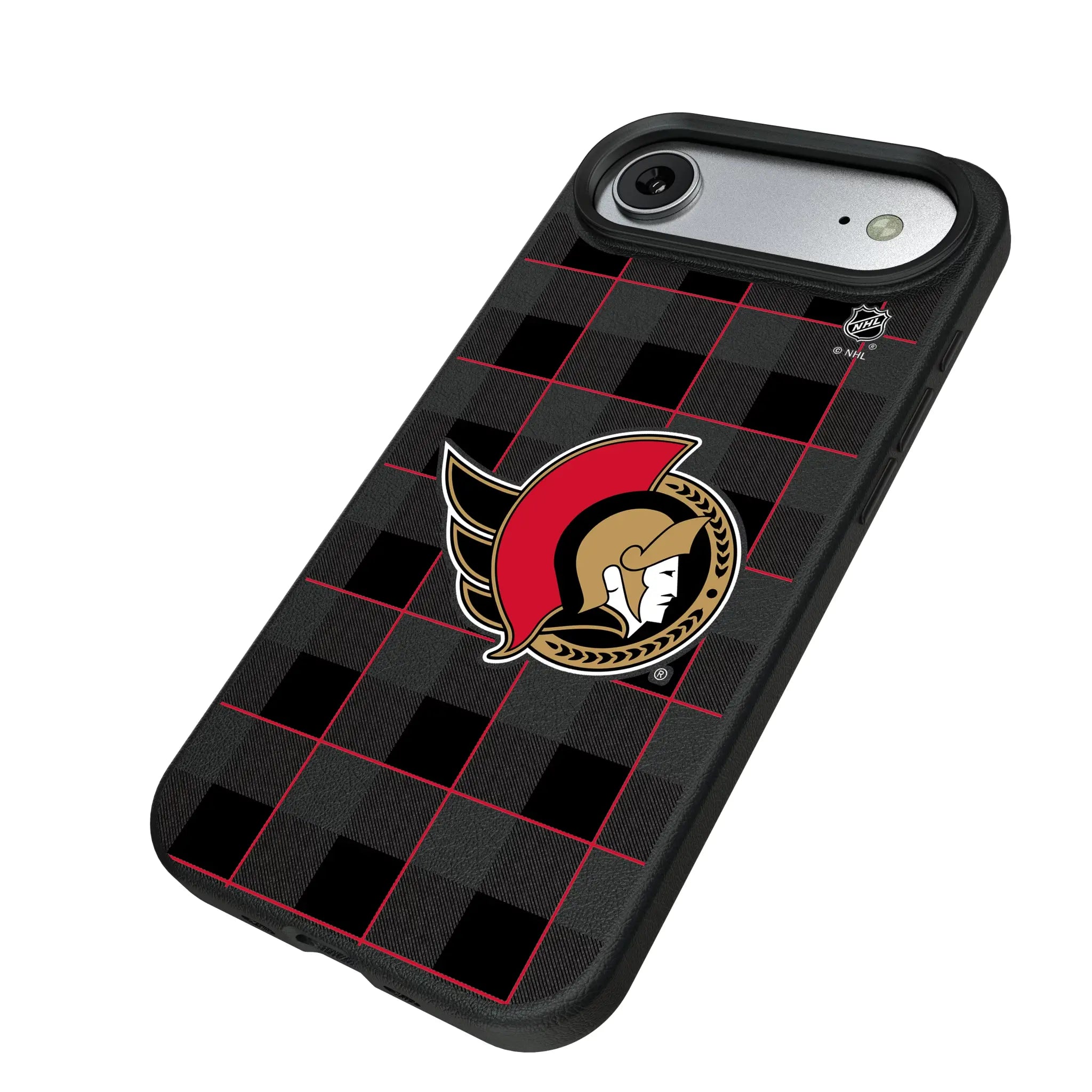 Ottawa Senators Plaid iPhone MagSafe Compatible Phone Case for Apple iPhone - Isometric View#Device_iPhone Air