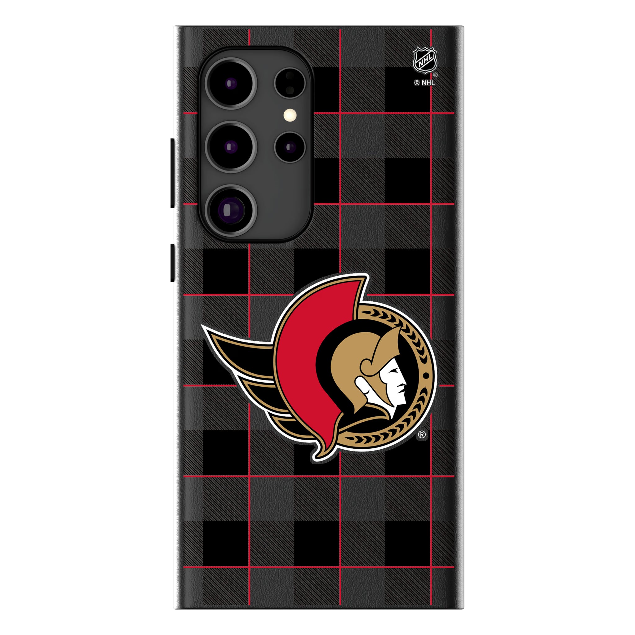 Ottawa Senators Plaid Galaxy MagSafe Compatible Phone Case for Samsung Galaxy