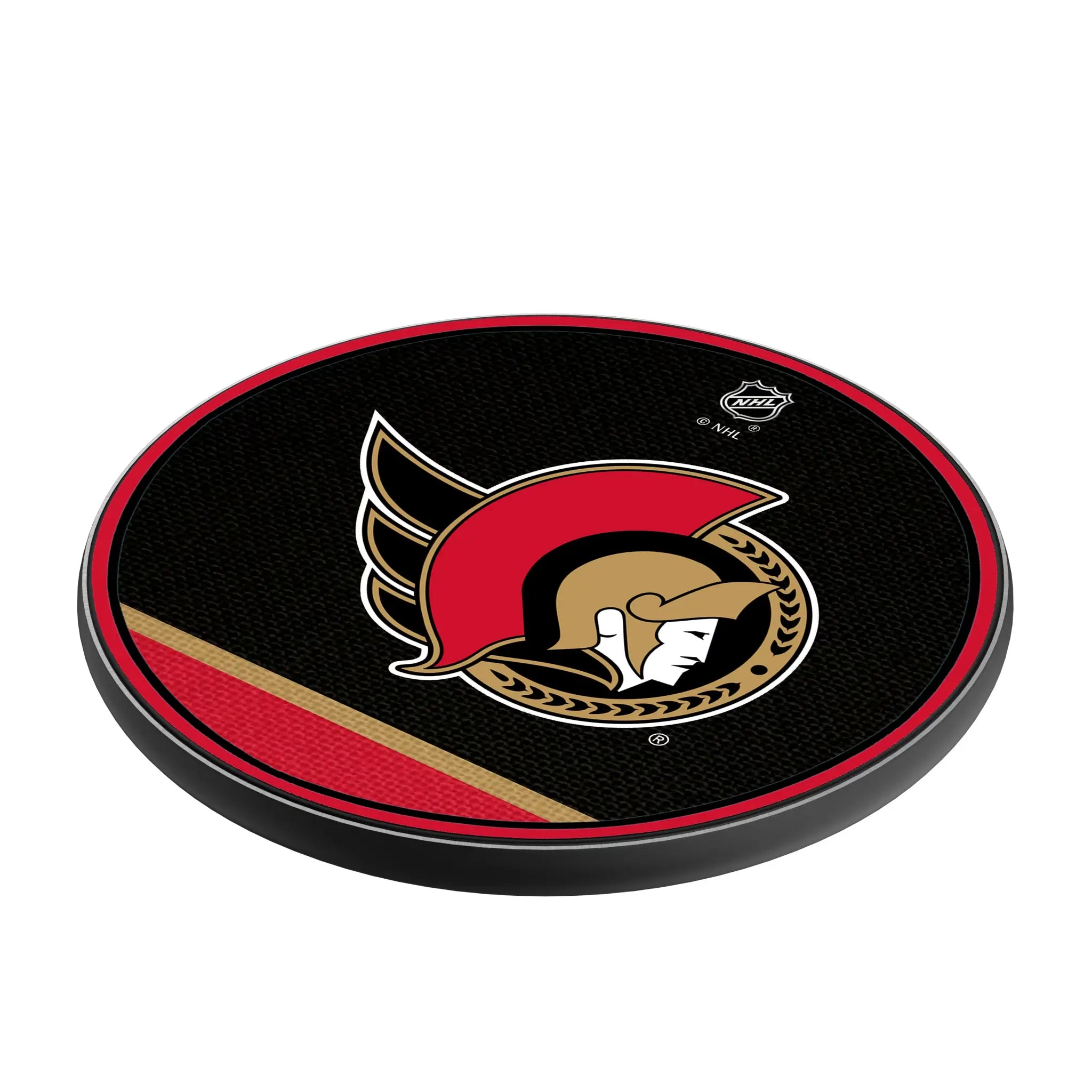 Ottawa Senators Stripe 15-Watt Wireless Charger - Isometric View