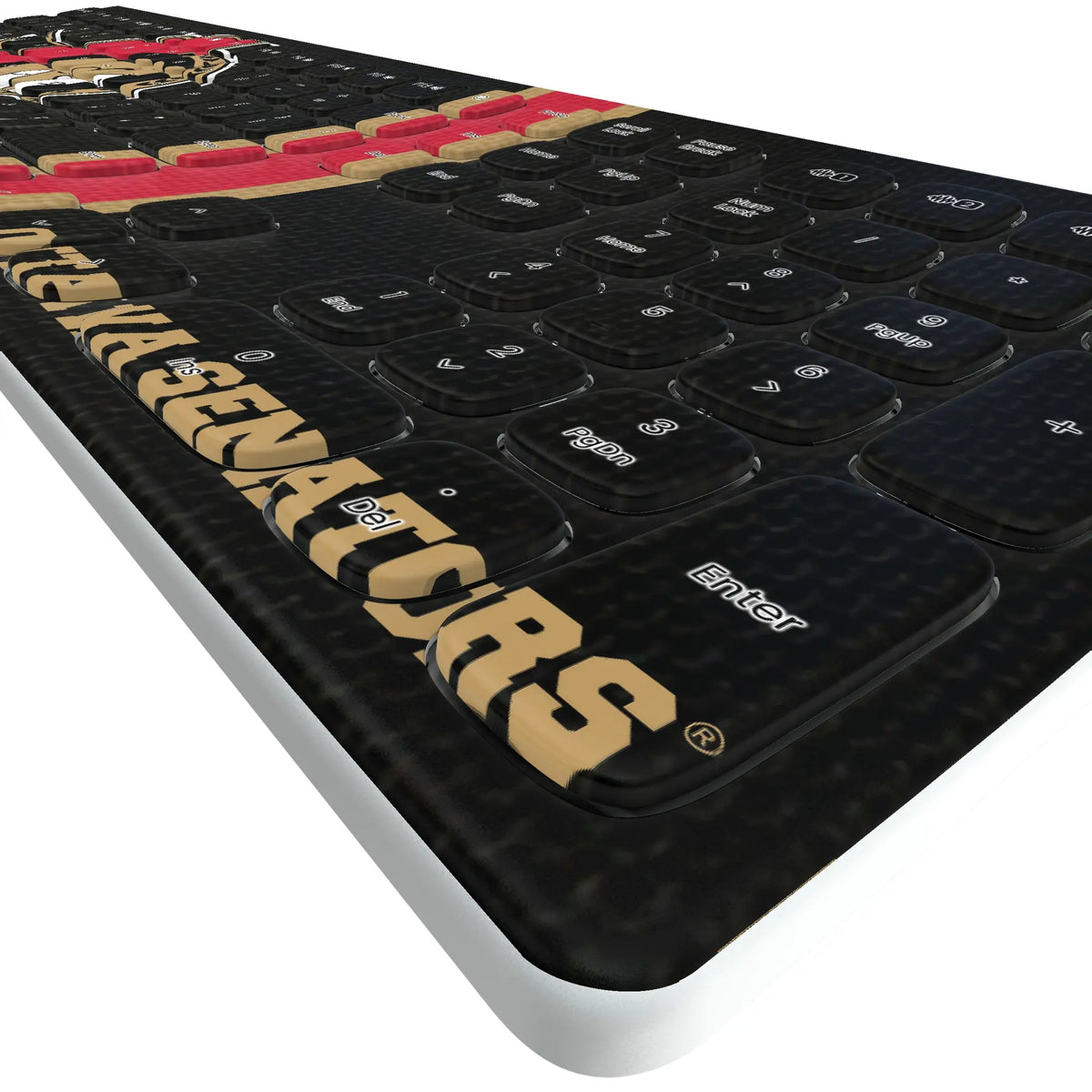 Ottawa Senators Stripe KKB605 Curved Wireless Keyboard - Detail