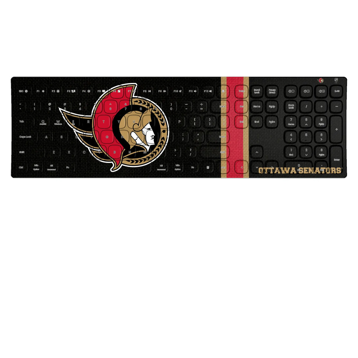 Ottawa Senators Stripe KKB605 Curved Wireless Keyboard