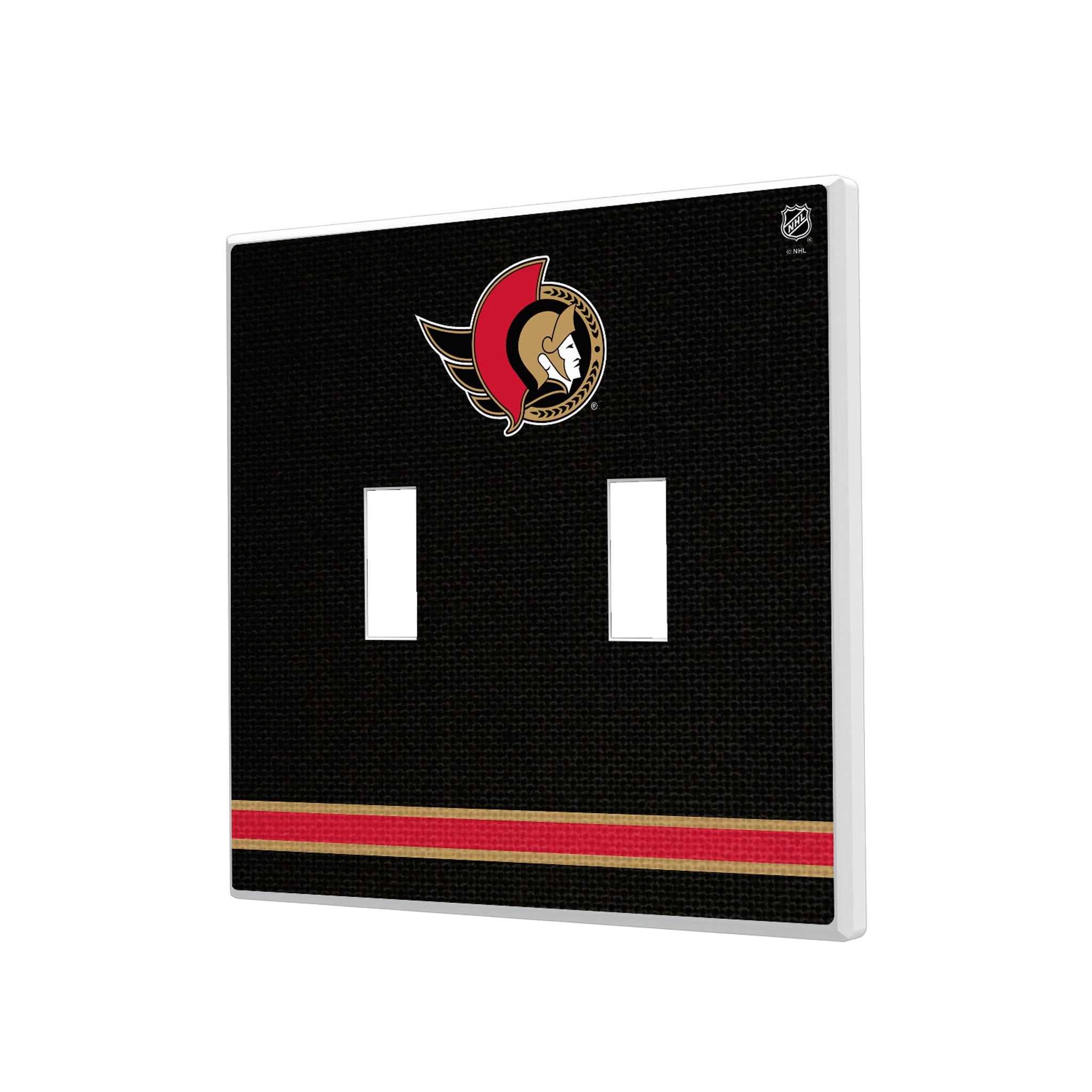 Ottawa Senators Stripe Hidden-Screw Light Switch Plate#Style_Double Toggle