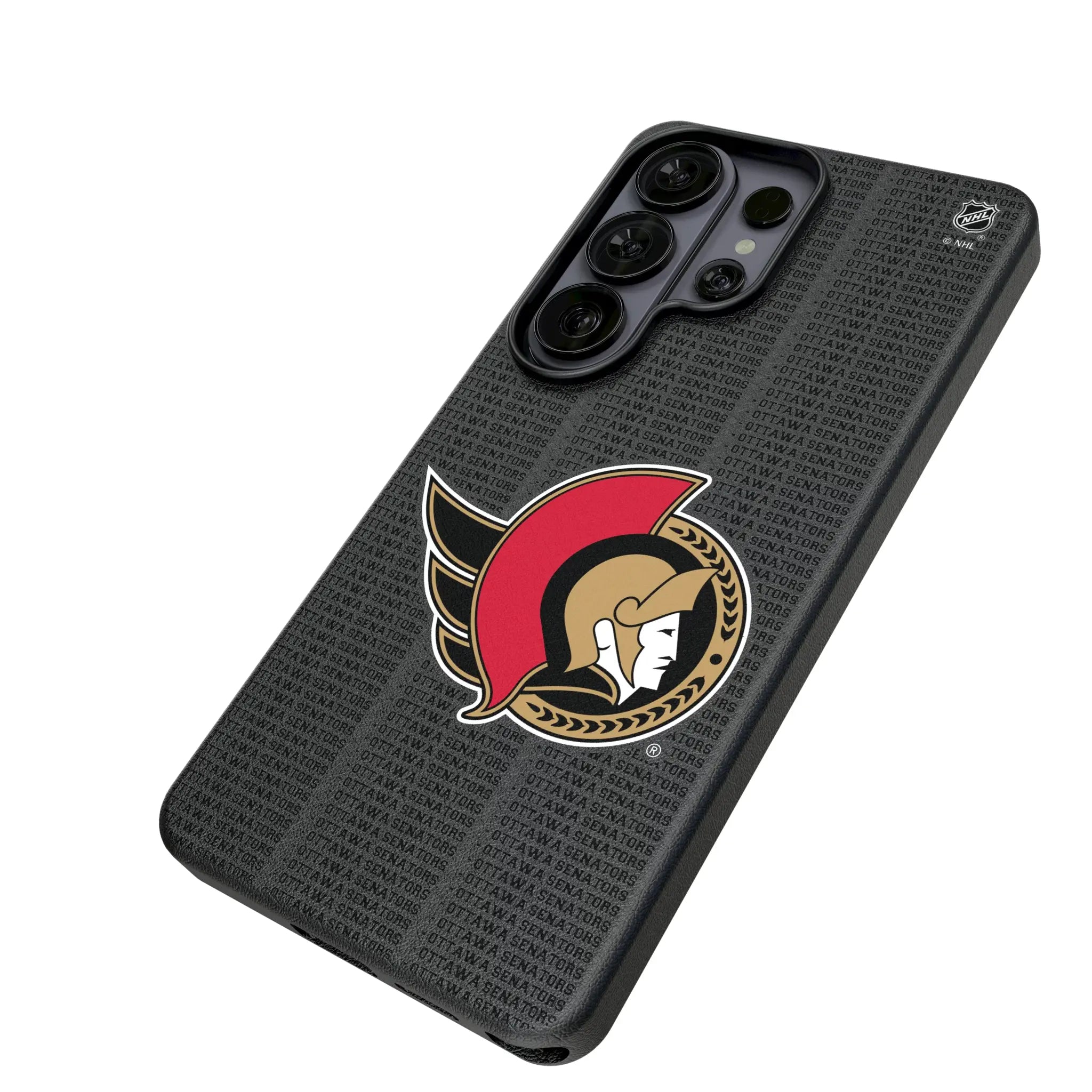 Ottawa Senators Text Backdrop Galaxy MagSafe Compatible Phone Case for Samsung Galaxy - Isometric View#Device_Galaxy S26 Ultra