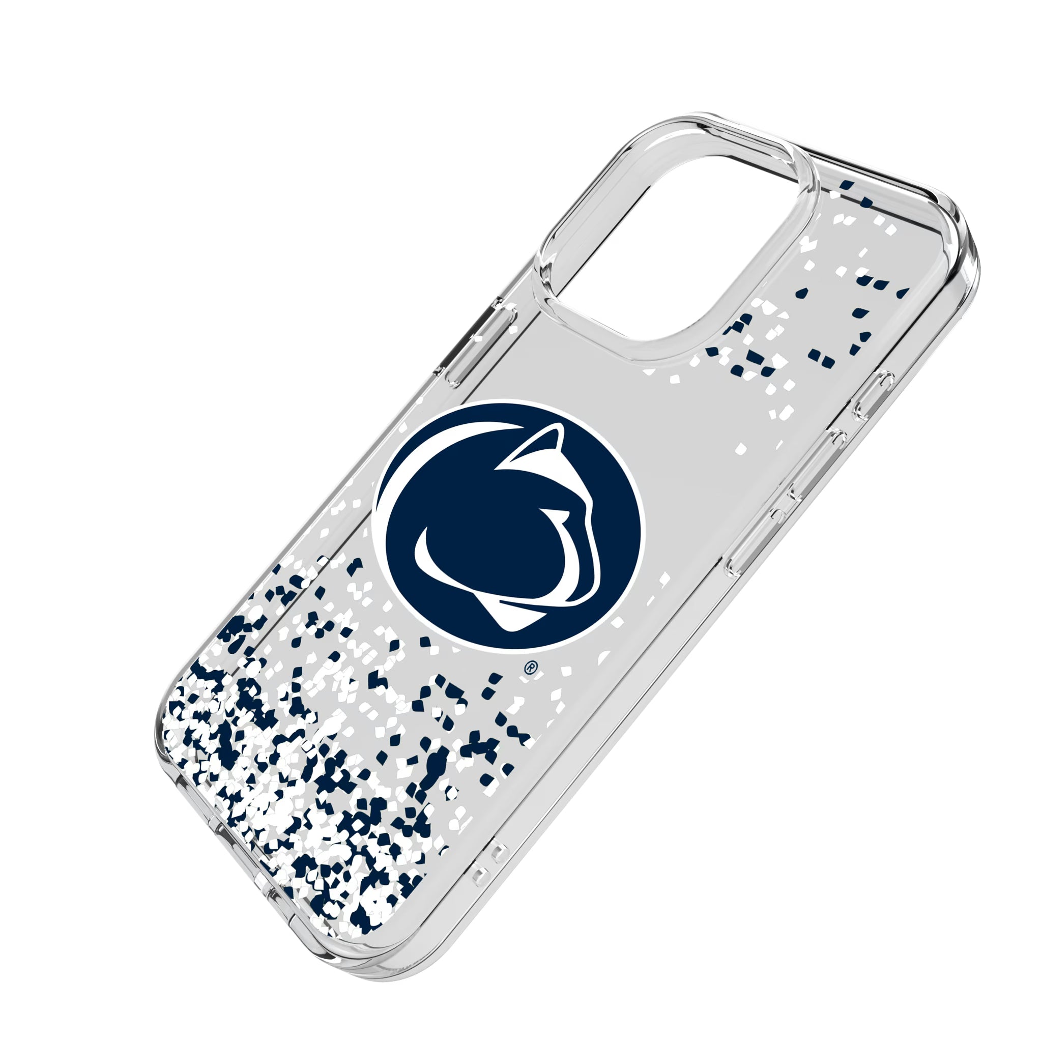 Pennsylvania State University Nittany Lions Confetti iPhone Clear Phone Case for Apple iPhone - Isometric View
