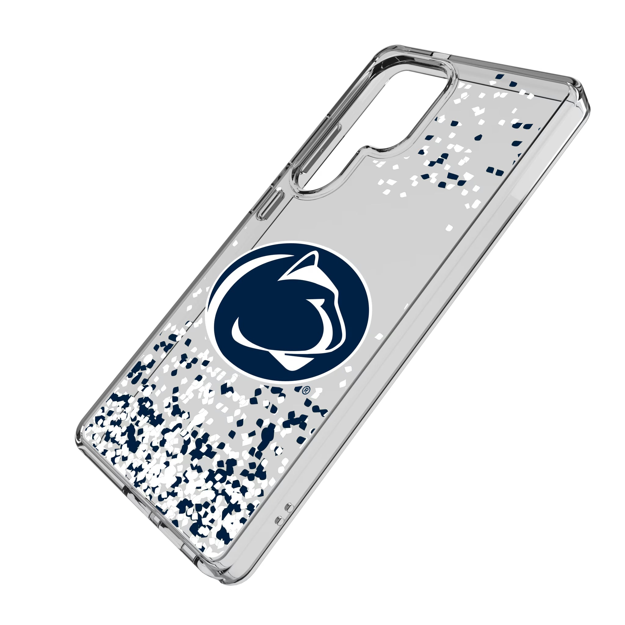 Pennsylvania State University Nittany Lions Confetti Galaxy Clear Phone Case for Samsung Galaxy - Isometric View