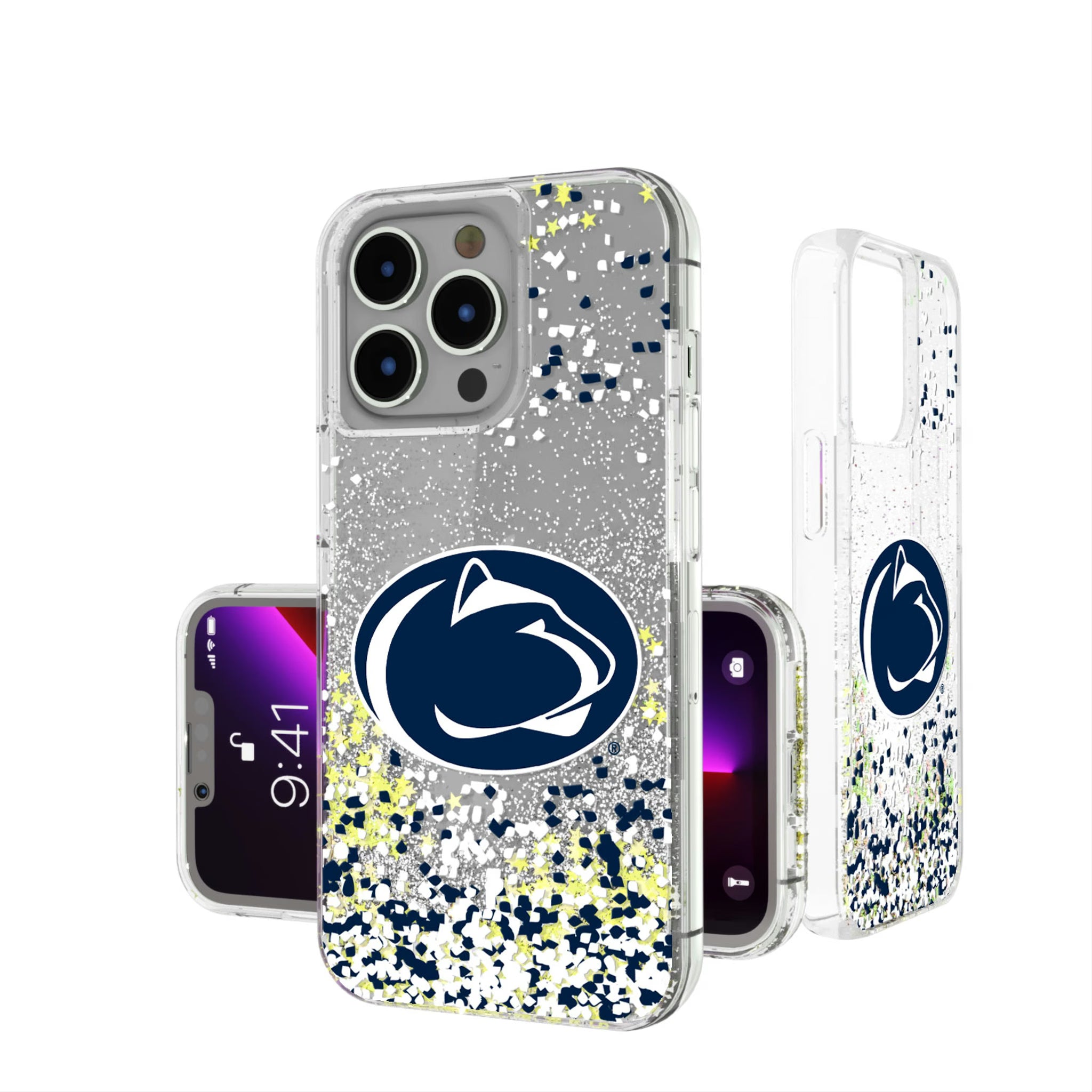 Pennsylvania State University Nittany Lions Confetti iPhone Glitter Phone Case for Apple iPhone