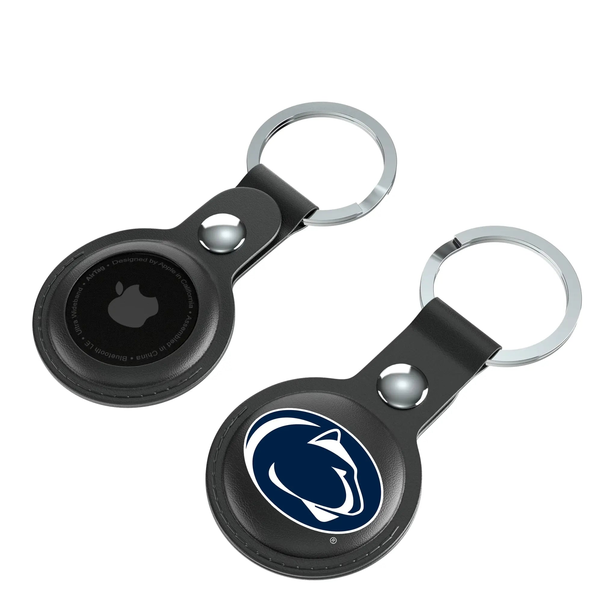 Pennsylvania State University Nittany Lions Insignia AirTag Black Airtag Holder 2-Pack - Isometric View