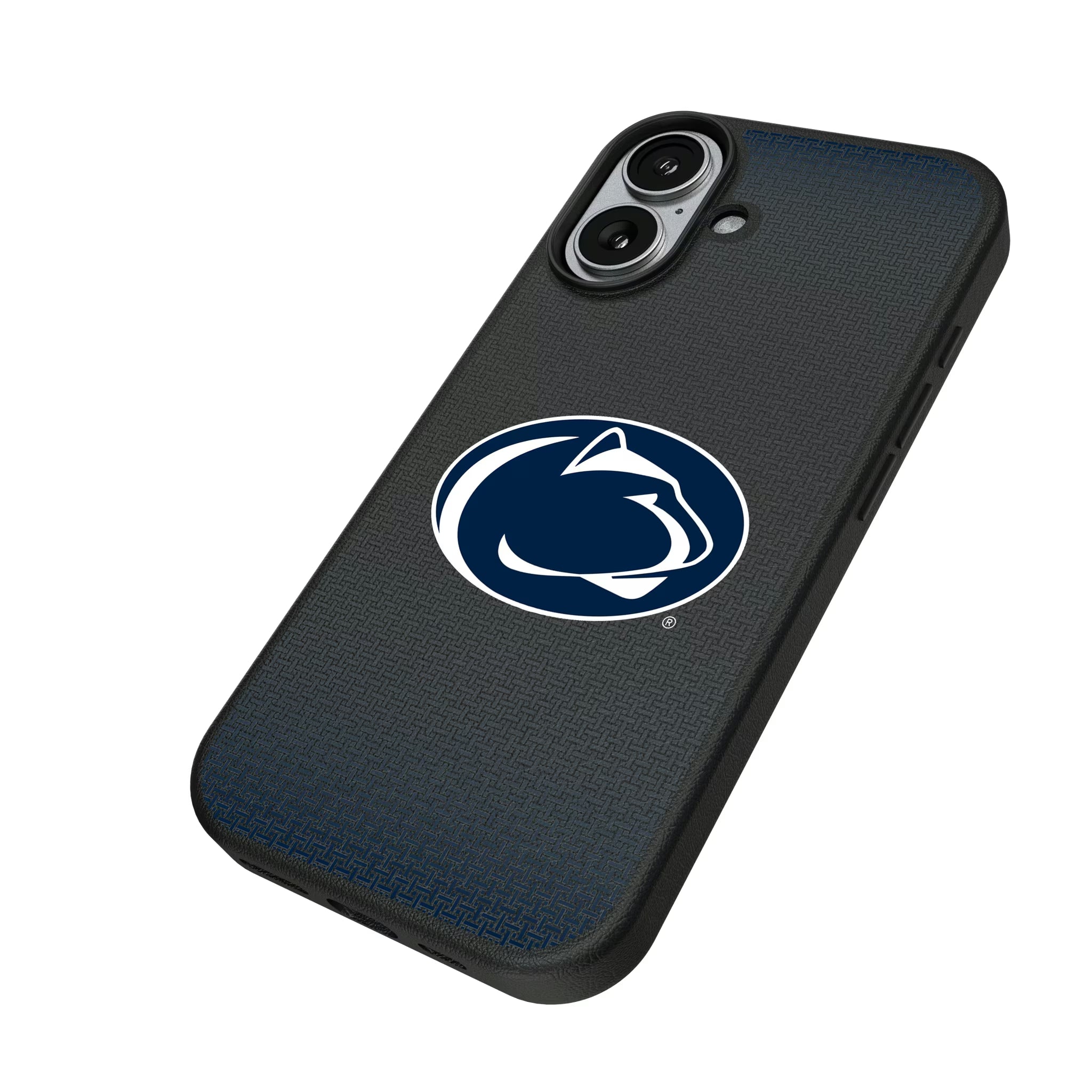 Pennsylvania State University Nittany Lions Linen iPhone MagSafe Compatible Phone Case for Apple iPhone - Isometric View#Device_iPhone 17