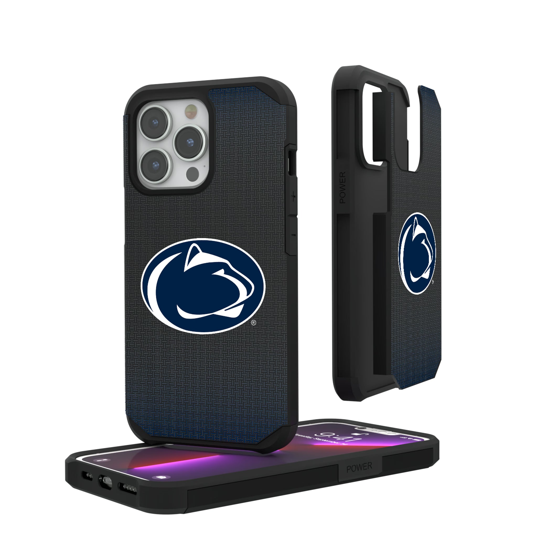 Pennsylvania State University Nittany Lions Linen iPhone Rugged Phone Case for Apple iPhone#Device_iPhone 13 Pro