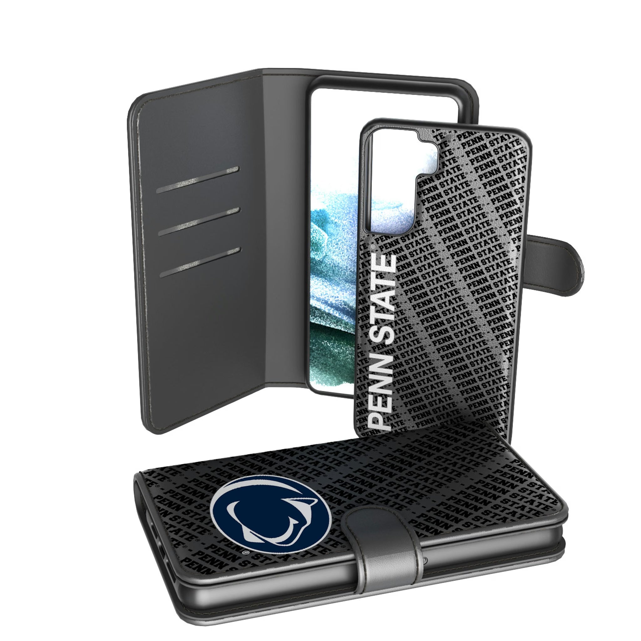 Pennsylvania State University Nittany Lions Monocolor Tilt Galaxy Wallet Phone Case for Samsung Galaxy