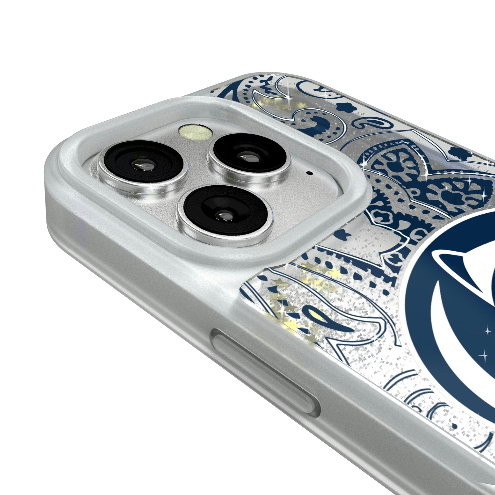 Pennsylvania State University Nittany Lions Paisley iPhone Glitter Phone Case for Apple iPhone - Detail#Device_iPhone 16 Pro