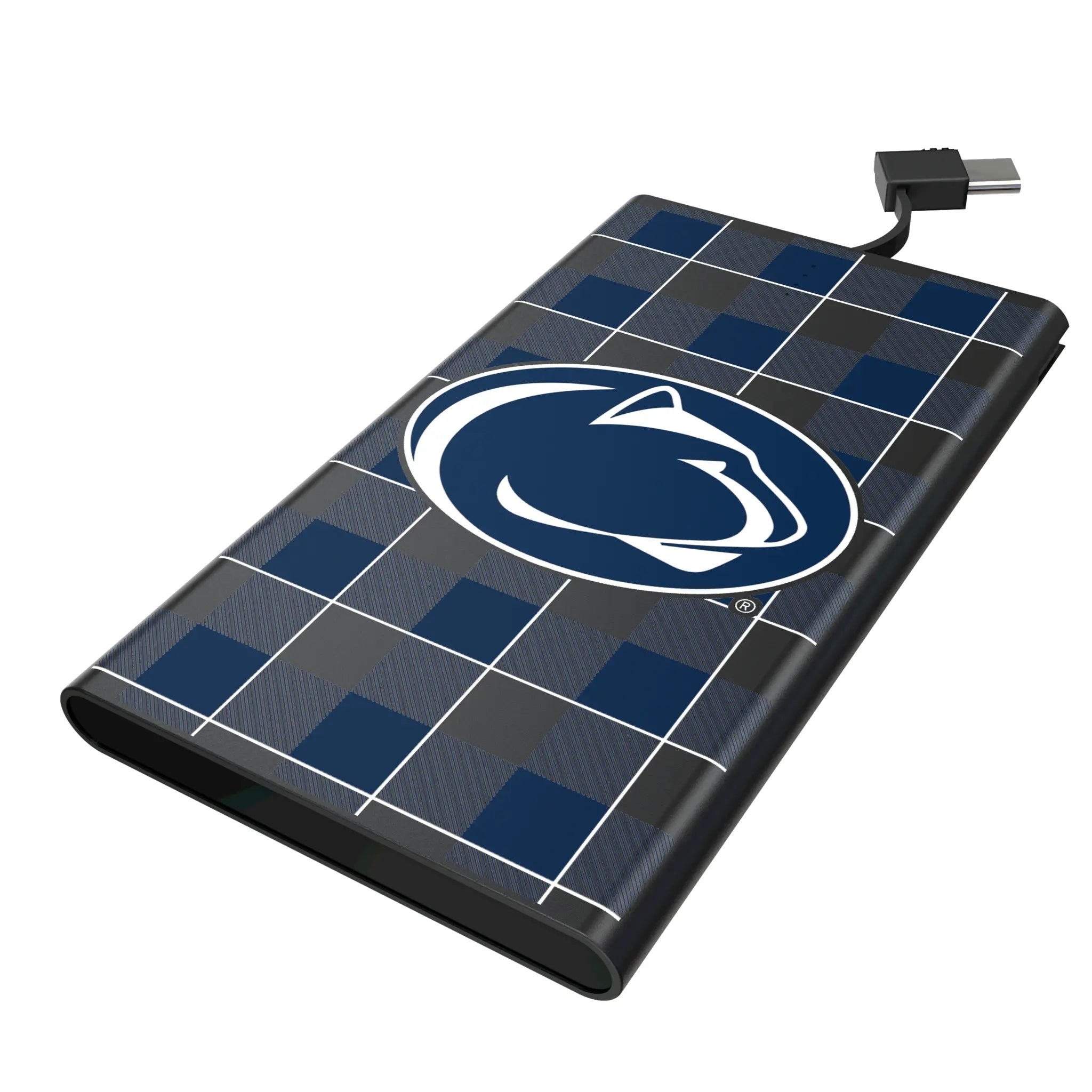 Pennsylvania State University Nittany Lions Plaid 5000mAh Flat Power Bank
