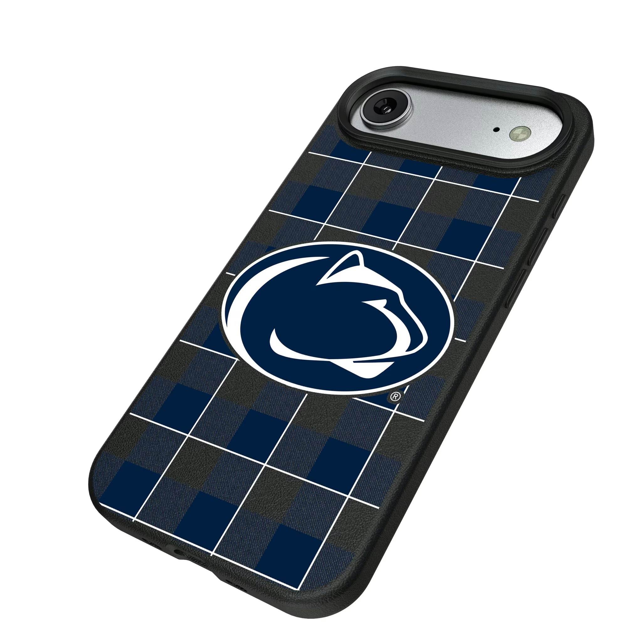 Pennsylvania State University Nittany Lions Plaid iPhone MagSafe Compatible Phone Case for Apple iPhone - Isometric View#Device_iPhone Air