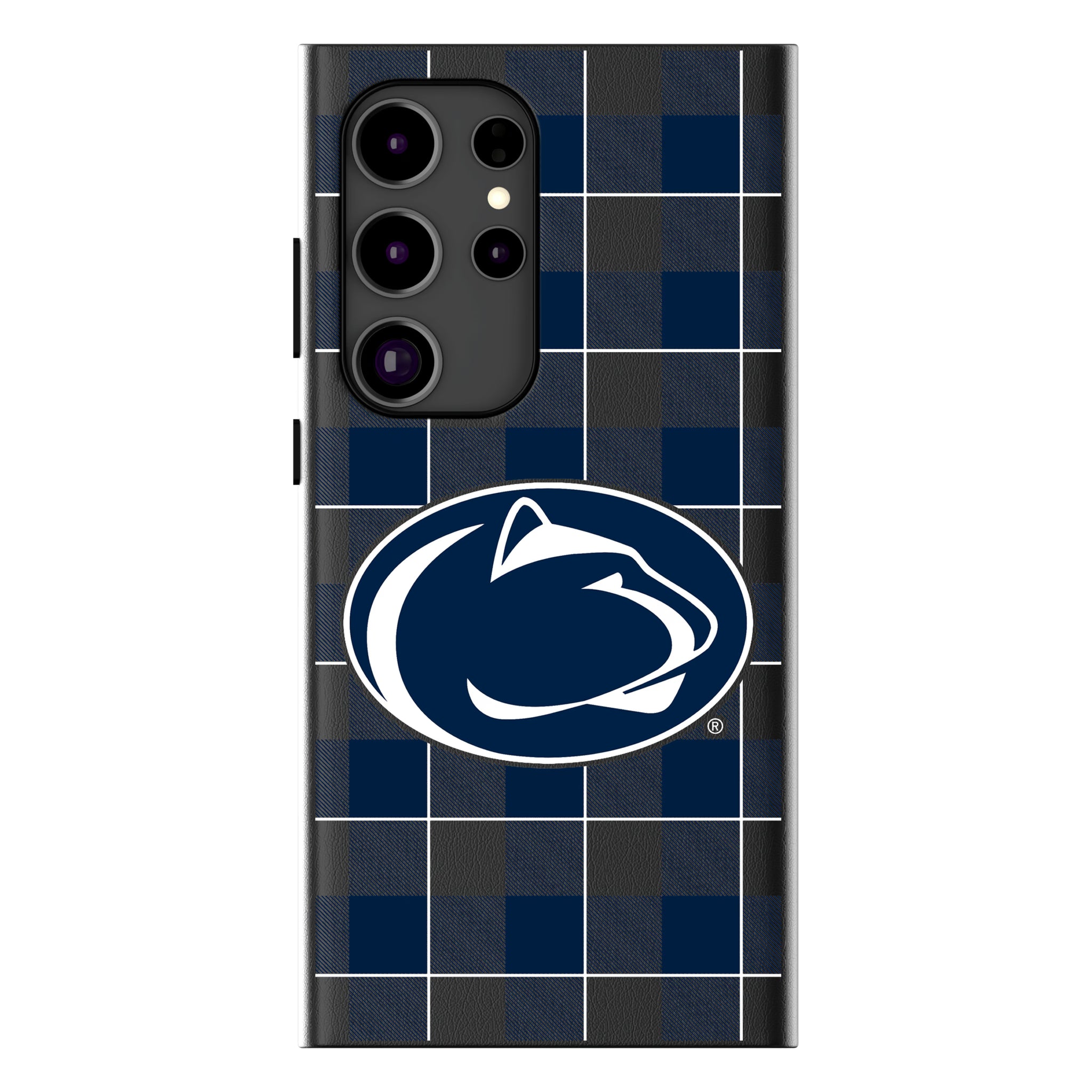 Pennsylvania State University Nittany Lions Plaid Galaxy MagSafe Compatible Phone Case for Samsung Galaxy