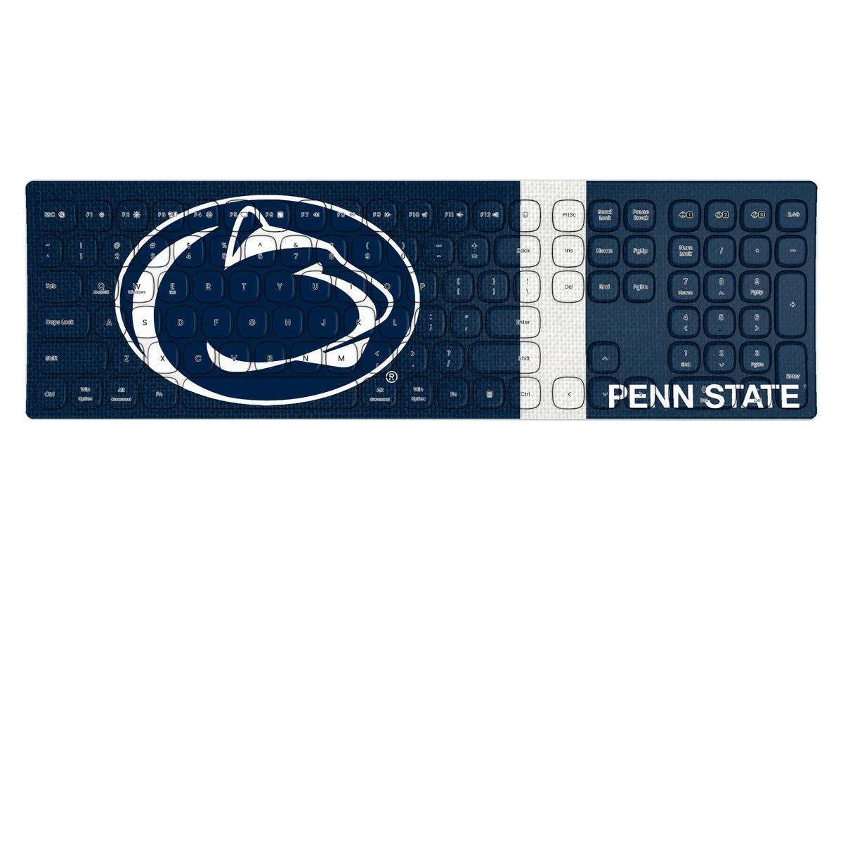 Pennsylvania State University Nittany Lions Stripe KKB605 Curved Wireless Keyboard