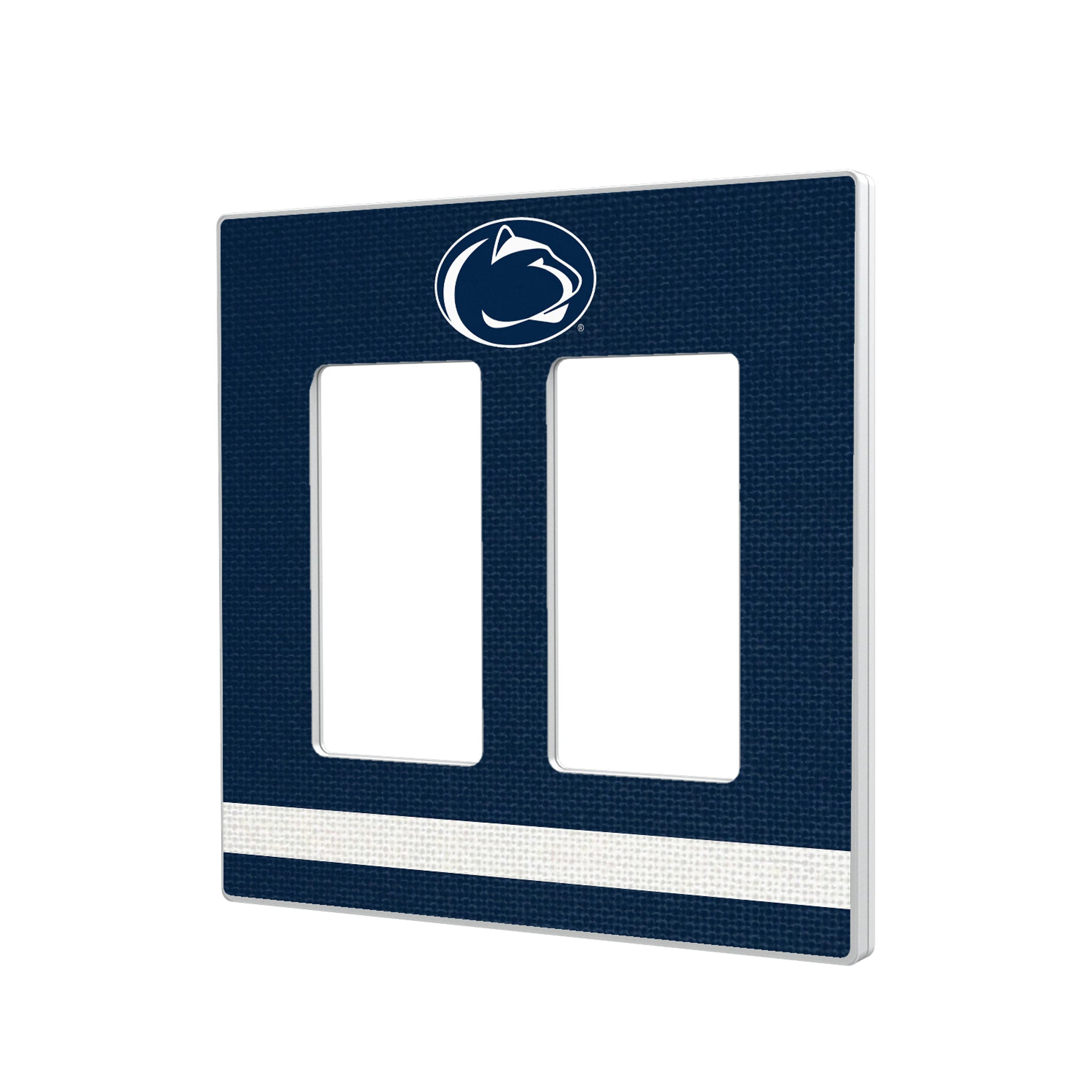 Pennsylvania State University Nittany Lions Stripe Hidden-Screw Light Switch Plate#Style_Double Rocker