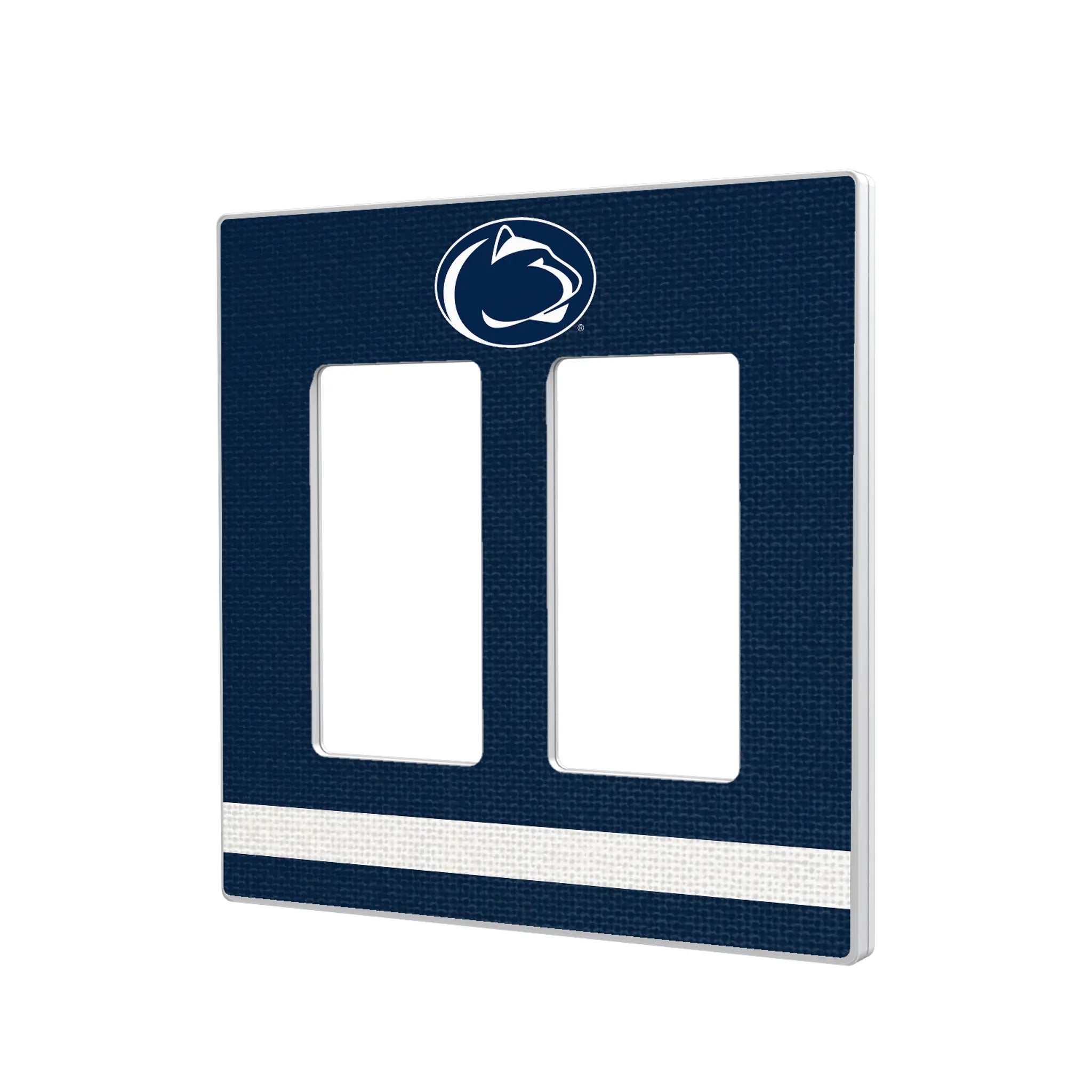 Pennsylvania State University Nittany Lions Stripe Hidden-Screw Light Switch Plate#Style_Double Rocker
