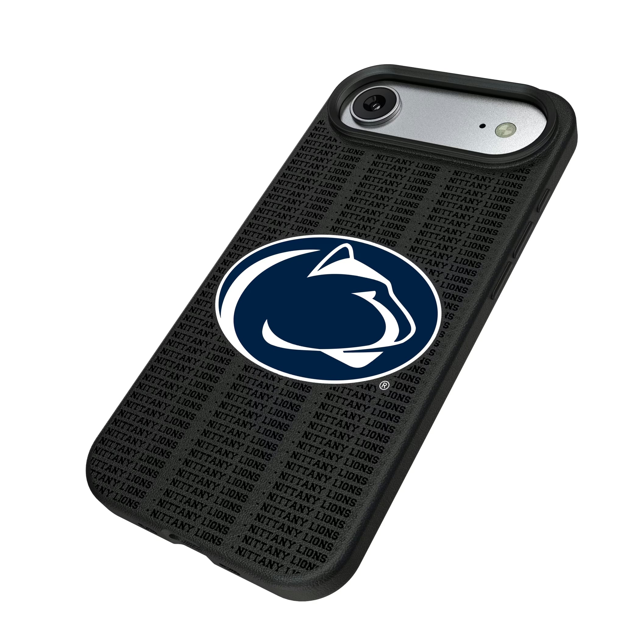 Pennsylvania State University Nittany Lions Text Backdrop iPhone MagSafe Compatible Phone Case for Apple iPhone - Isometric View#Device_iPhone Air