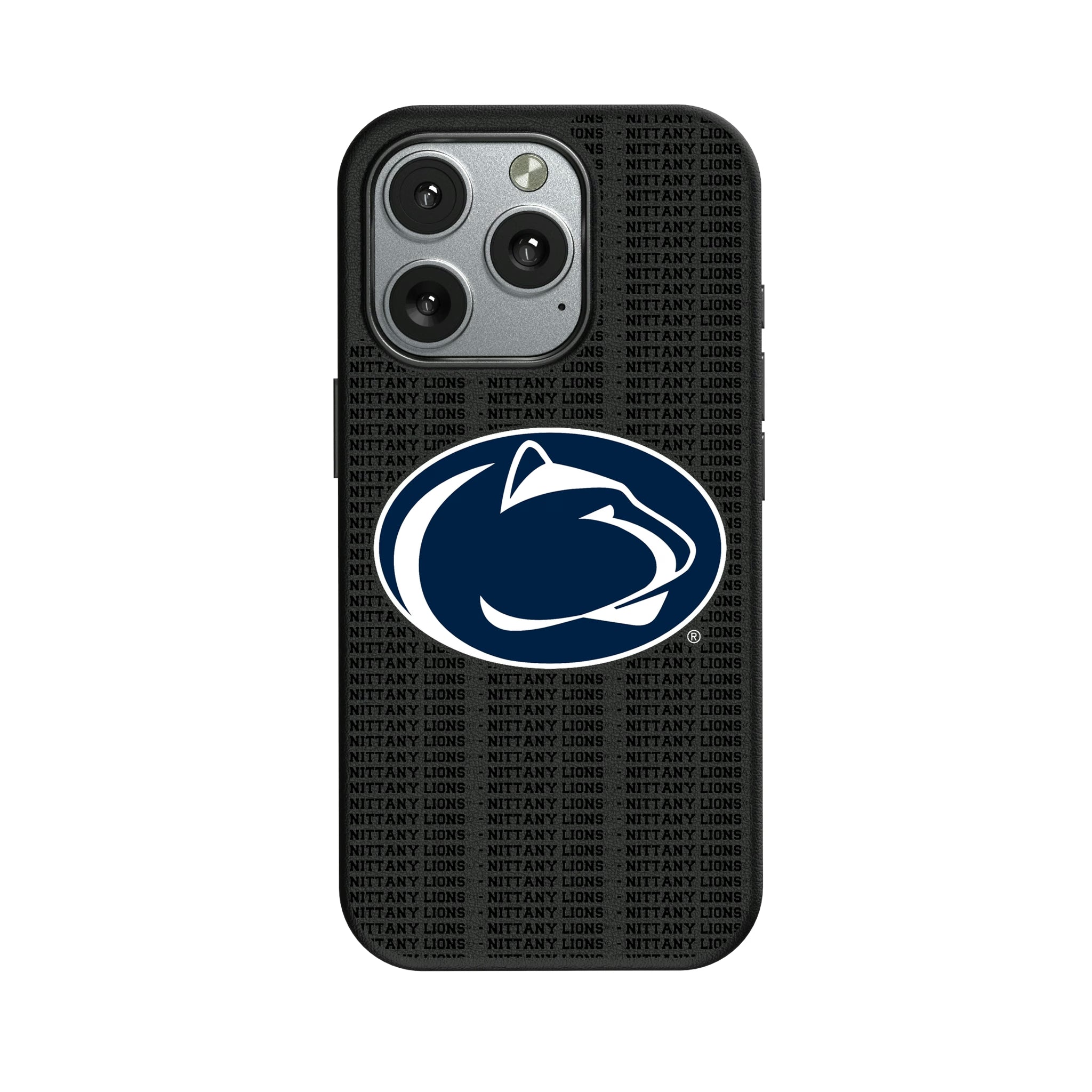 Pennsylvania State University Nittany Lions Text Backdrop iPhone MagSafe Compatible Phone Case for Apple iPhone