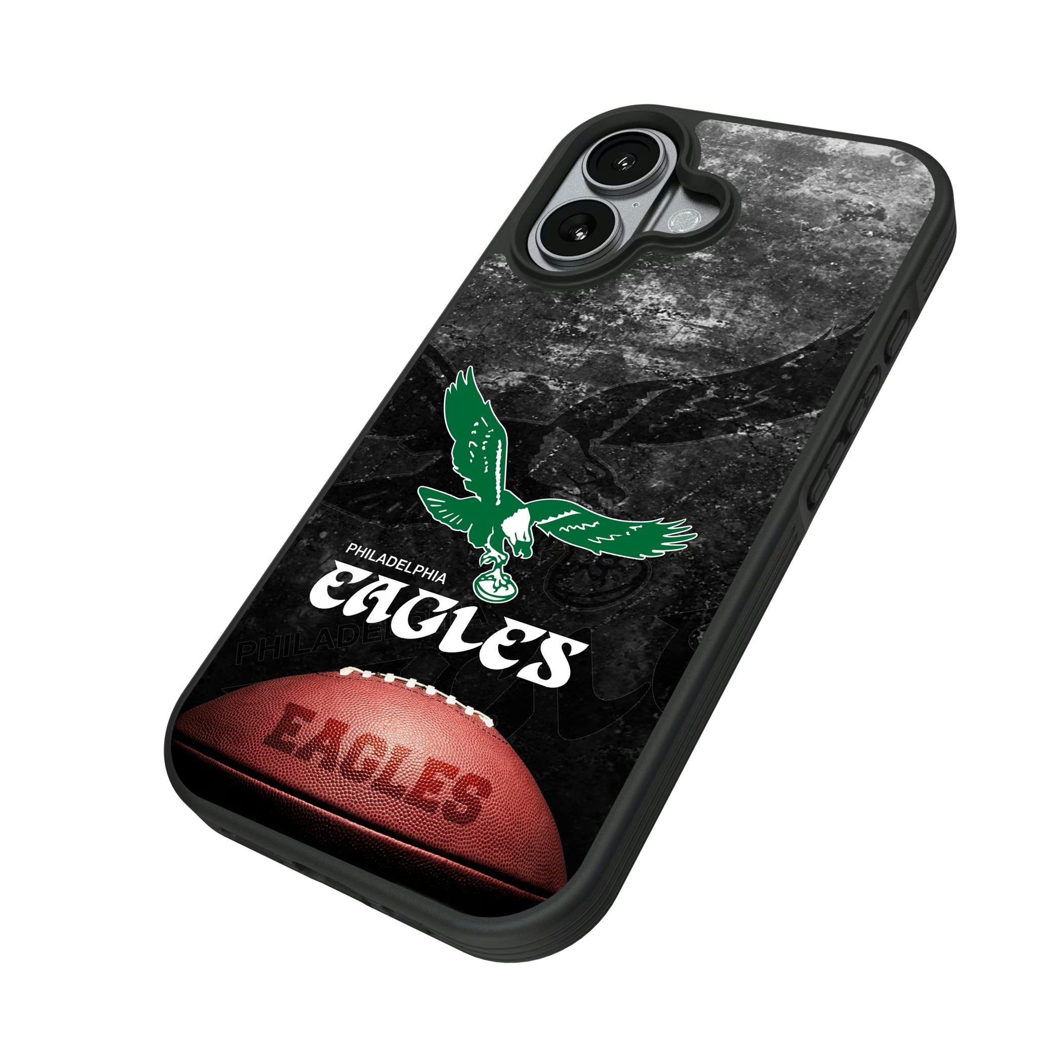 Philadelphia Eagles 1973-1995 Historic Collection Legendary iPhone Bump Phone Case for Apple iPhone - Isometric View#Device_iPhone 17